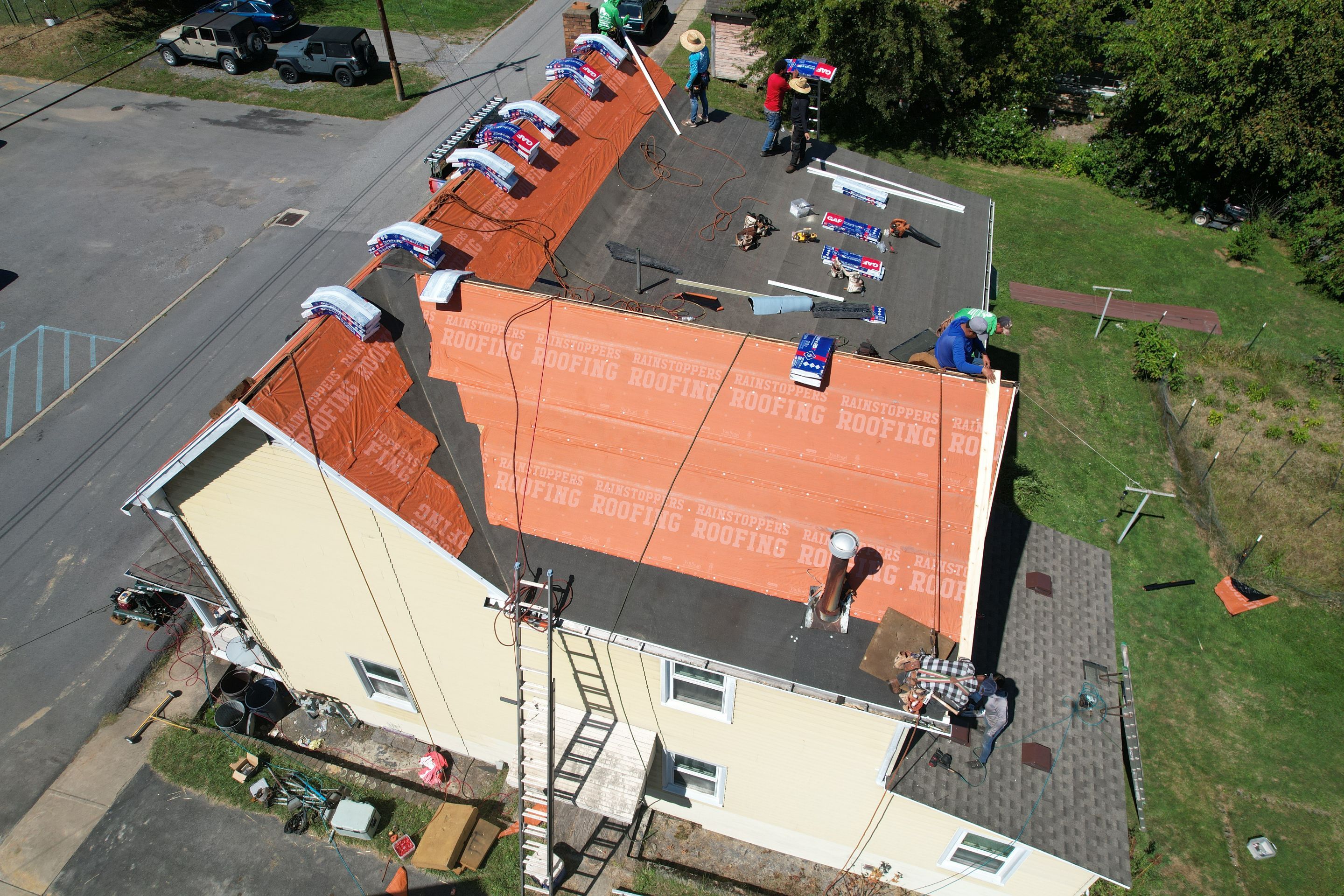 Residential Roofing Installation using GAF Timberline HDZ Weatherer Wood by Rainstoppers Roofing
