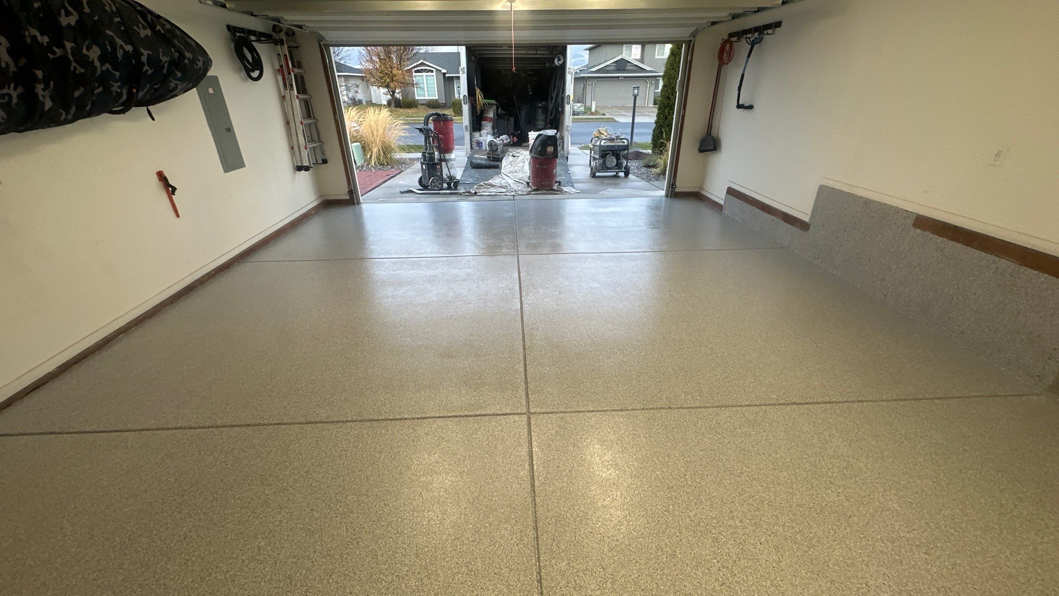 Garage Transformation using 1/8 Tidal Wave by Croc Coatings, LLC