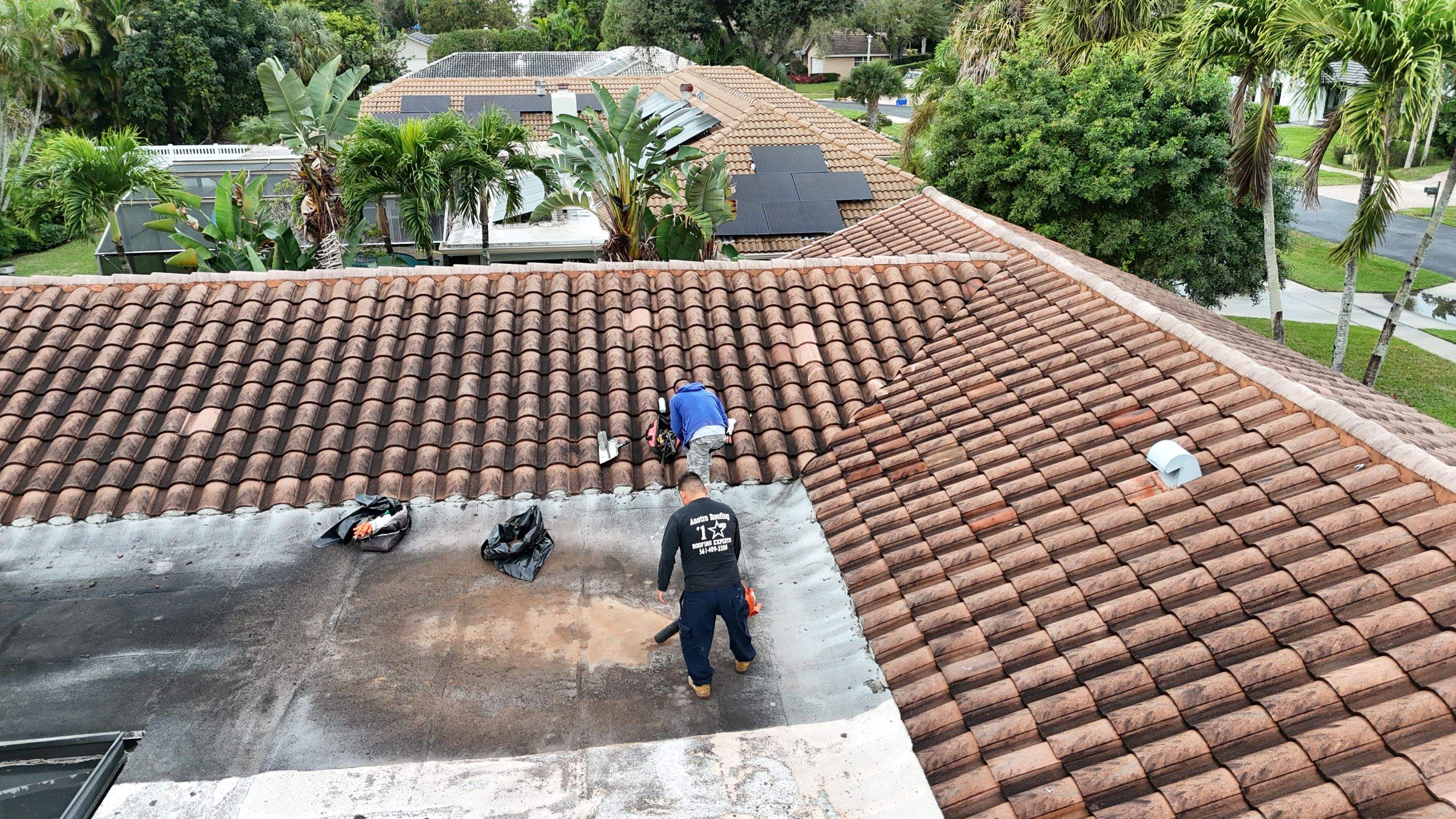 Flat Roof and Clay Tile Repair in Boca Raton by Aastro Roofing