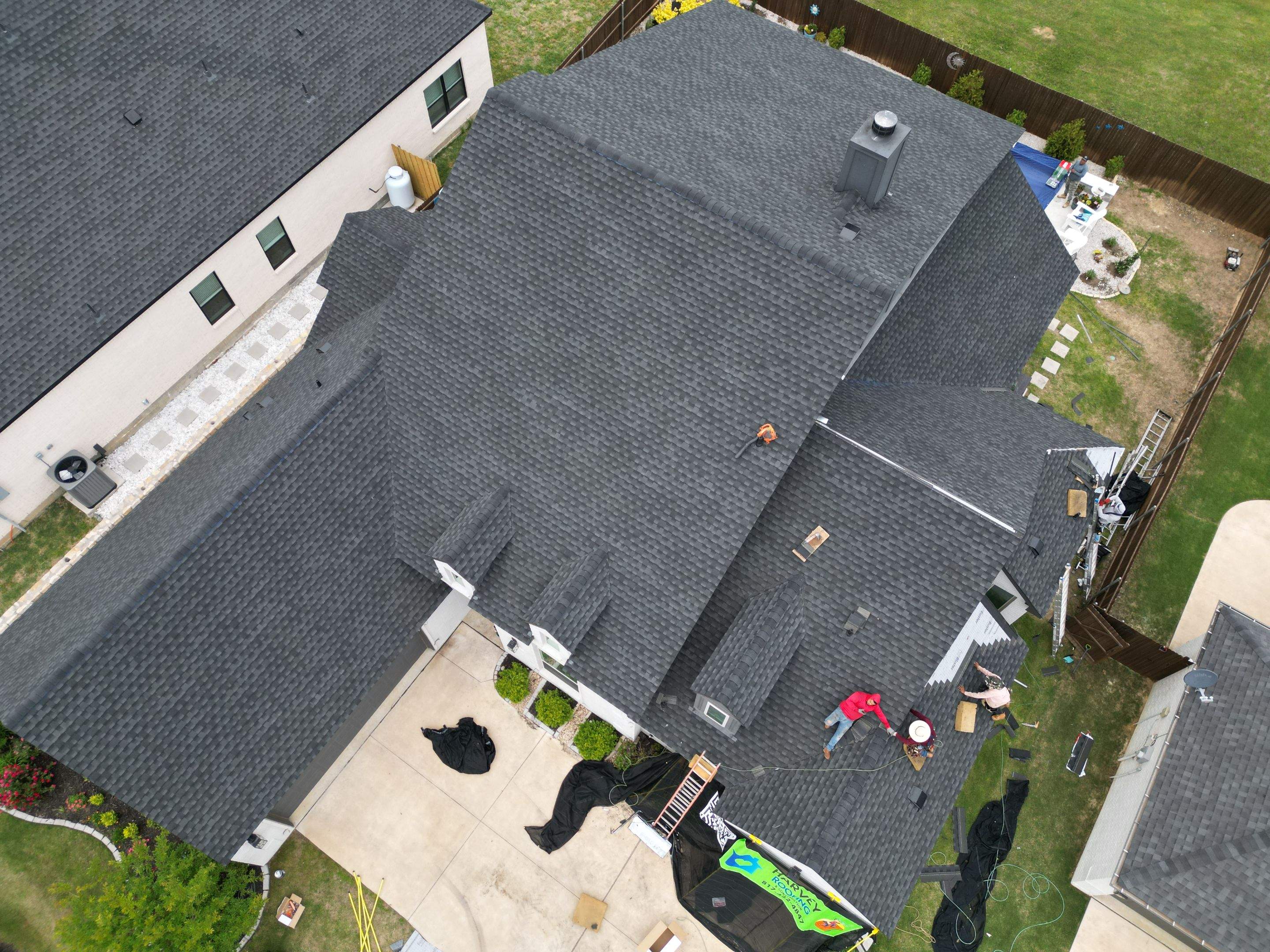 Residential Roofing Installation using GAF Timberline UHDZ Premium Shingles by Harvey Roofing & Construction