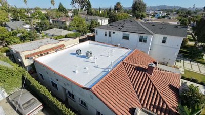Los Angeles Flat Roof Restoration with White Reflective Coating