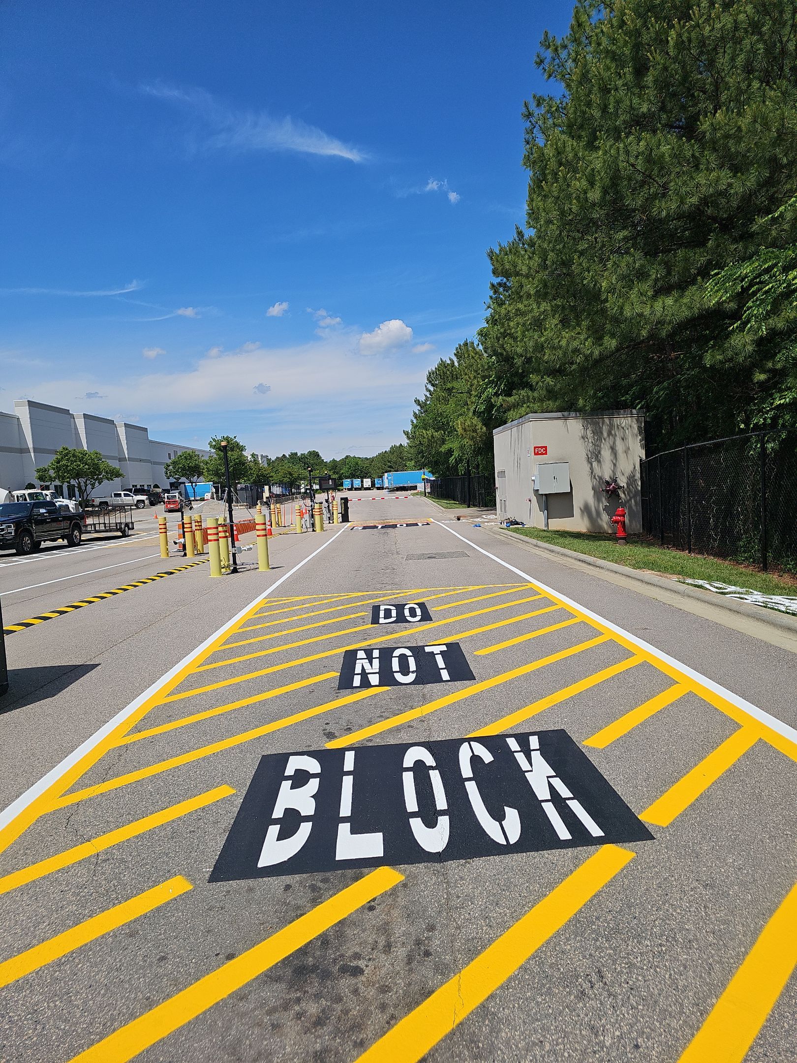 Striping Amazon Parking Lot  by Billy Weatherspoon Contractor