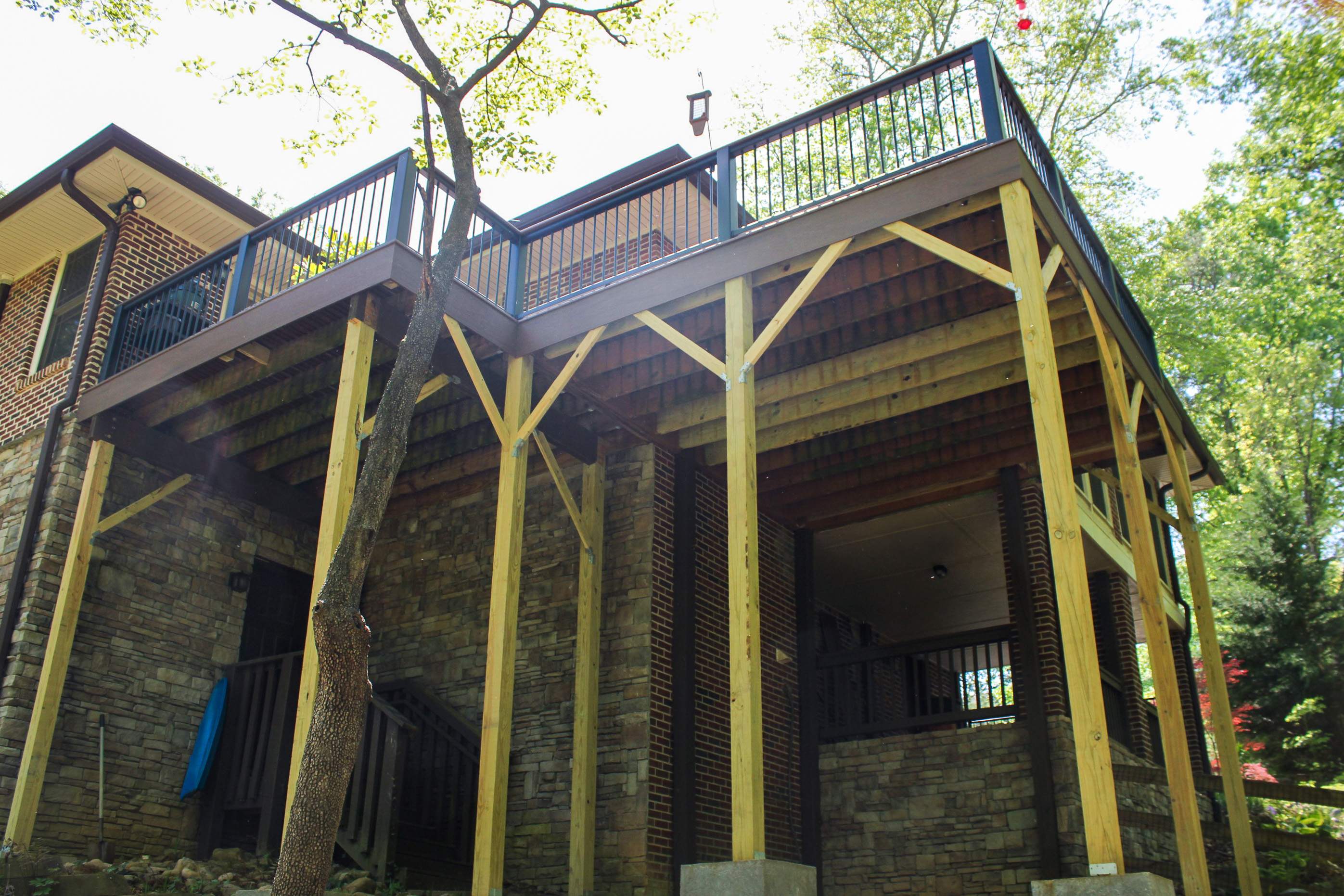 Timbertech Deck Resurface with Trex Transcends Drink Rail Install in Decatur, GA by Nelson Exteriors 