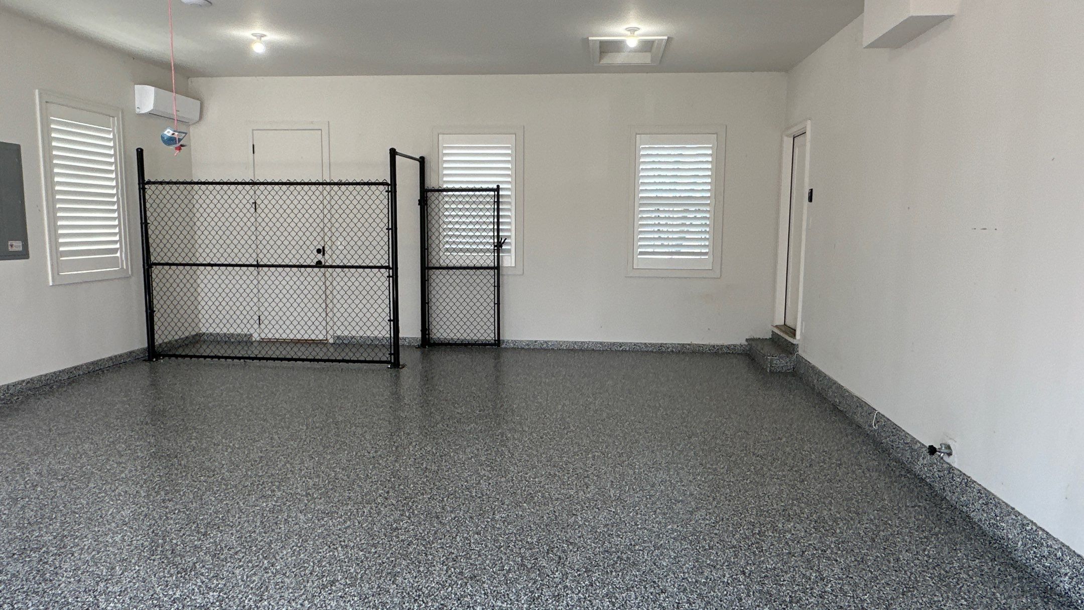 Jim E. went with a beautiful Banner Flake floor  by Banner Garage