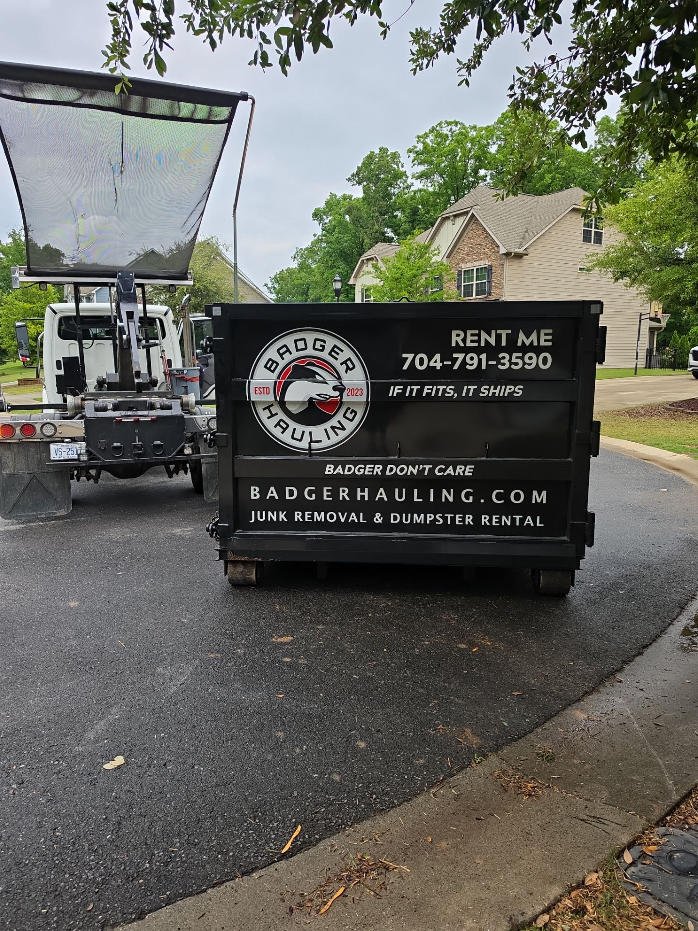 Job site clean up in Indian Land by Badger Hauling
