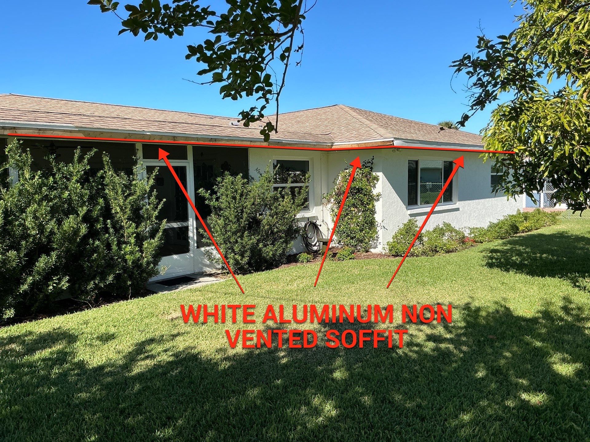 Aluminum White Soffit Installation in Sarasota FL by Gutter Professors