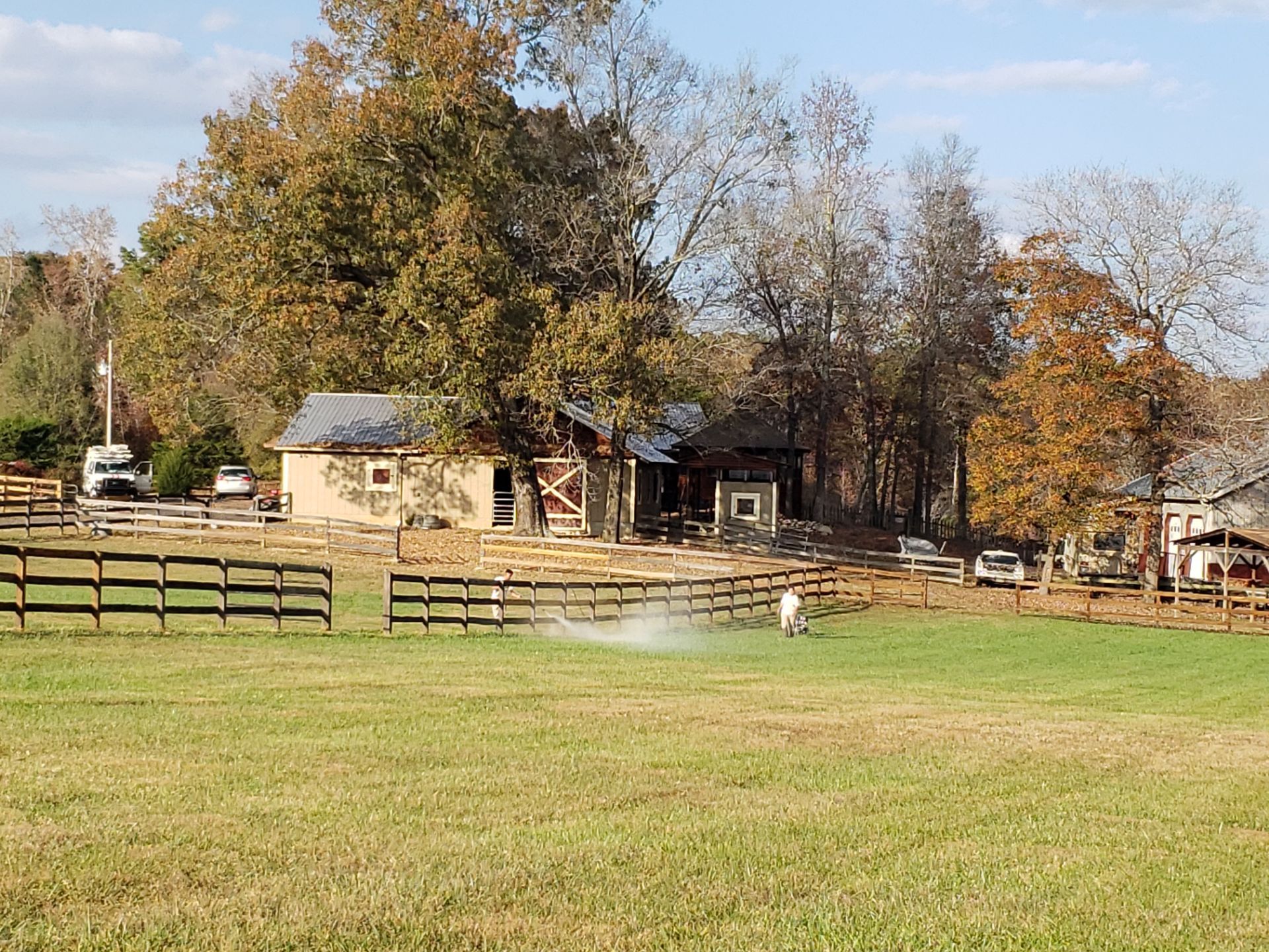 Fence Staining (Farm in Durham NC) by GonzalezPainters & Contractors Inc 