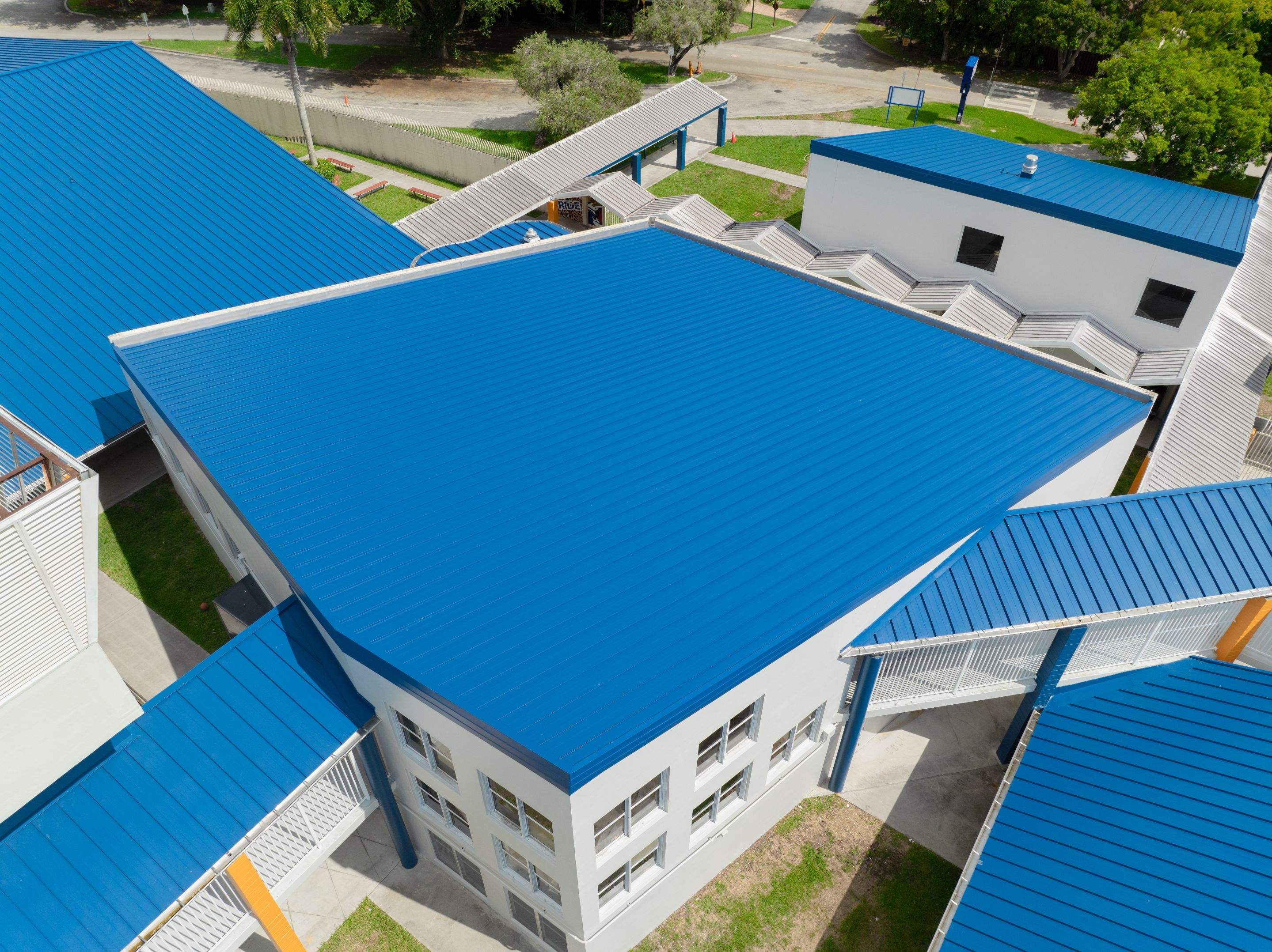 24ga 1.5" Mechanical Seam Slate Blue by Total Roofing System The Metal Roof Experts