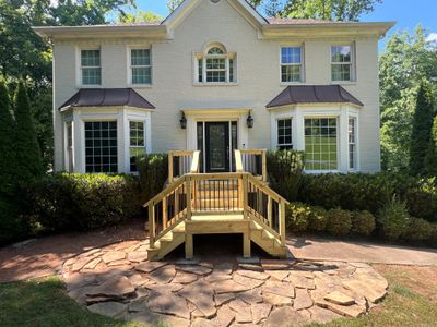 Custom Natural Wood Entryway Deck Replacement in Acworth, Georgia