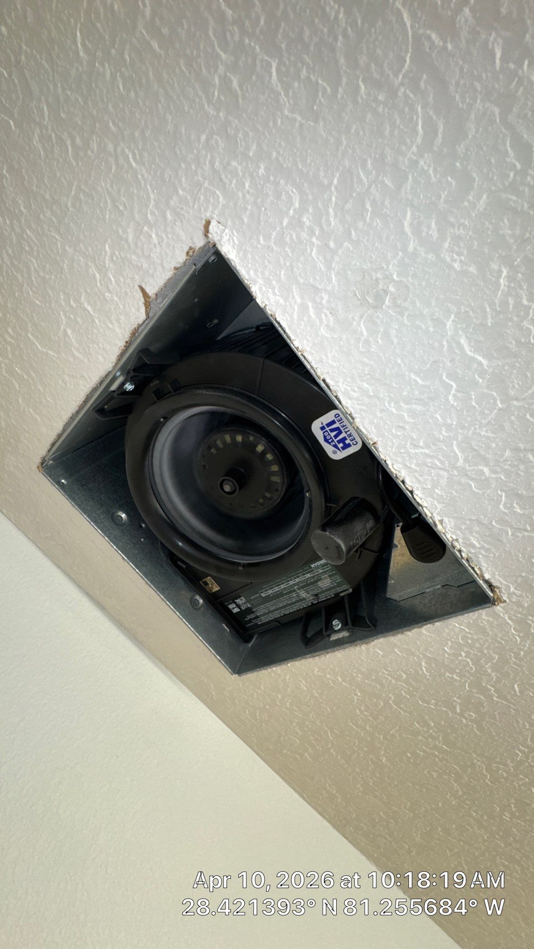 Air Duct Bath Fan Exhaust Cleaning in Orlando by Hygienic Air, Inc