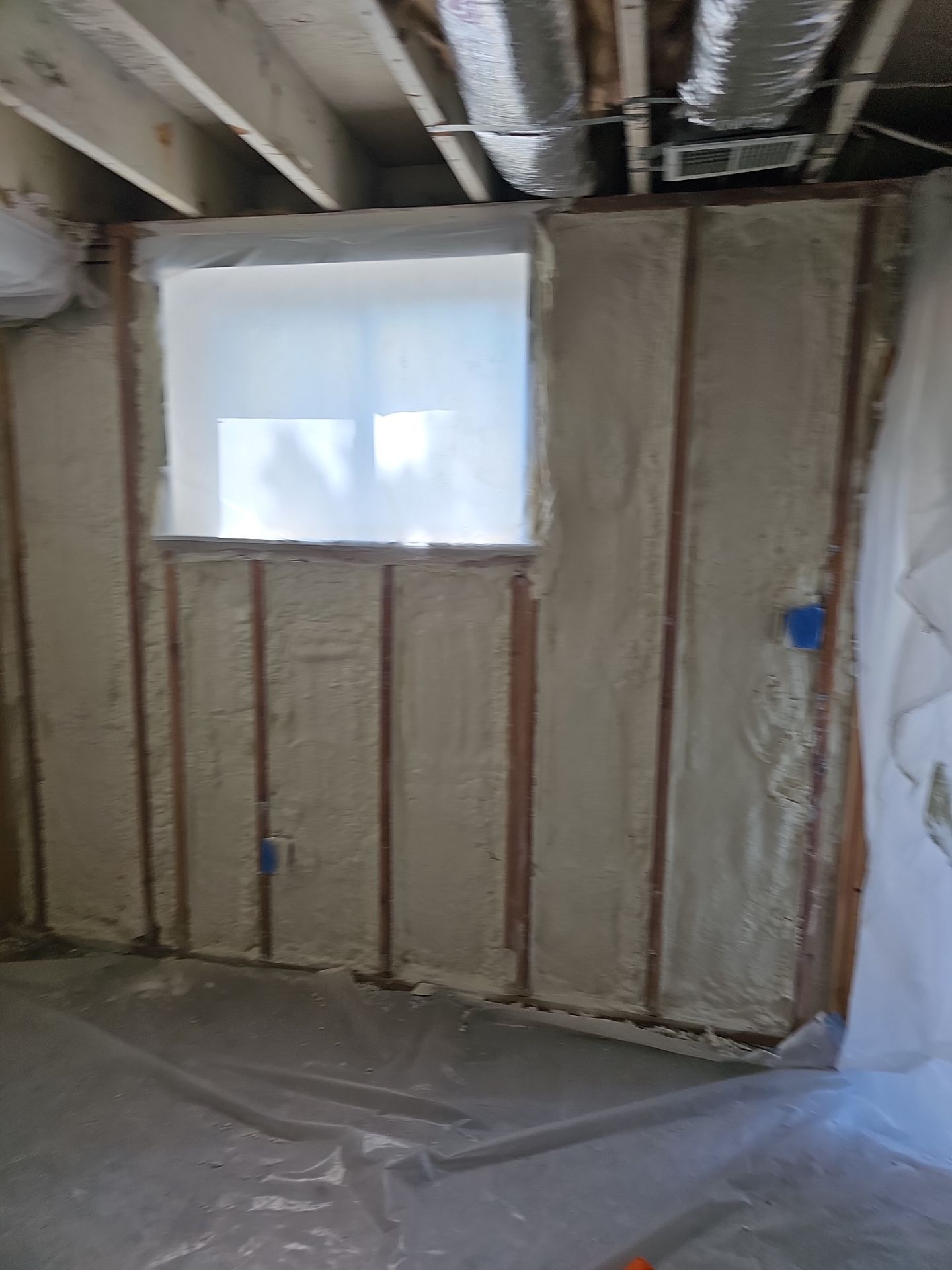 Basement Exterior Walls using Closed Cell Spray Foam by NYS Foam & Energy