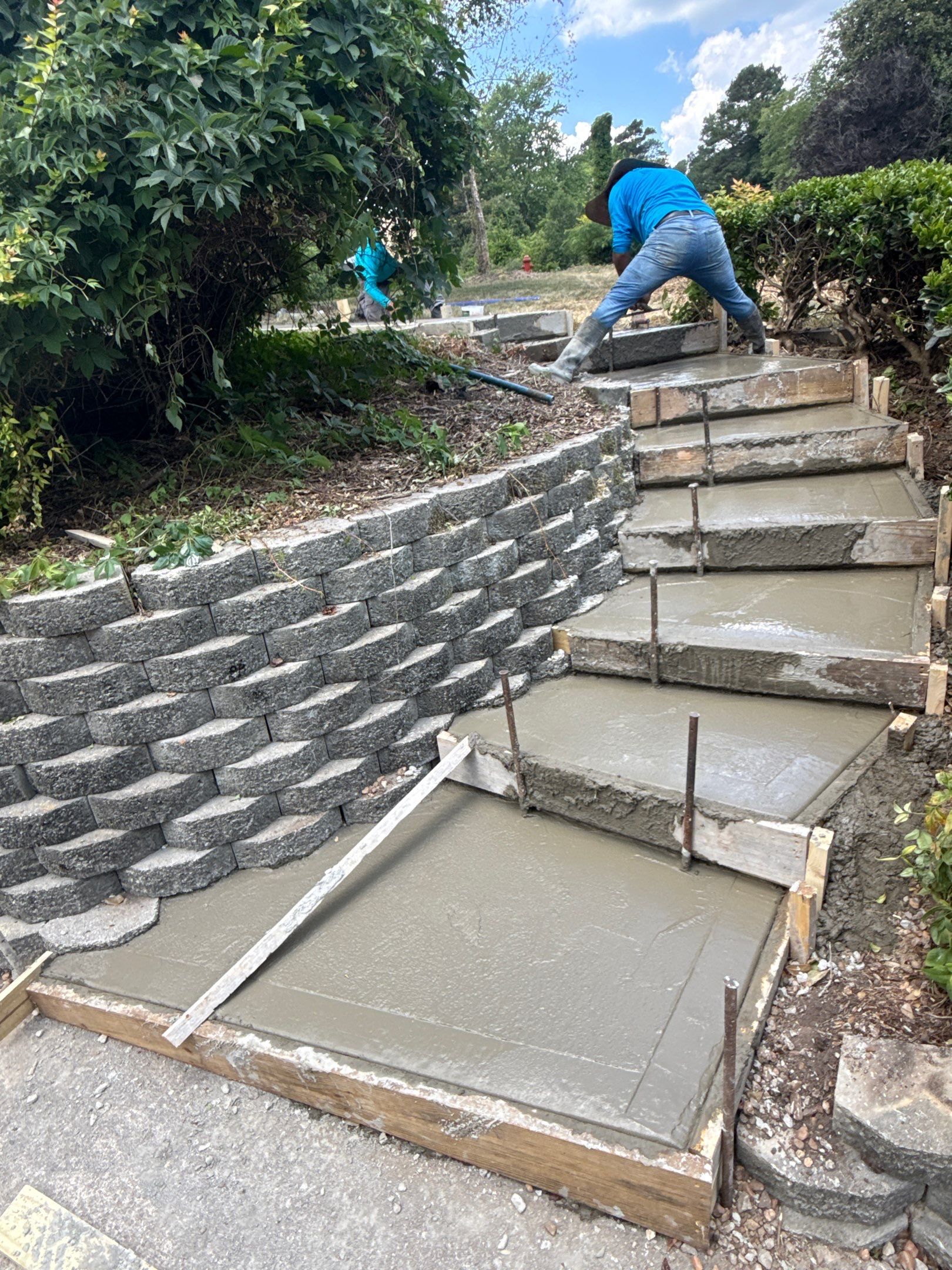 Concrete transformation in Durham by Martinez Brother’s Nc Landscaping Inc