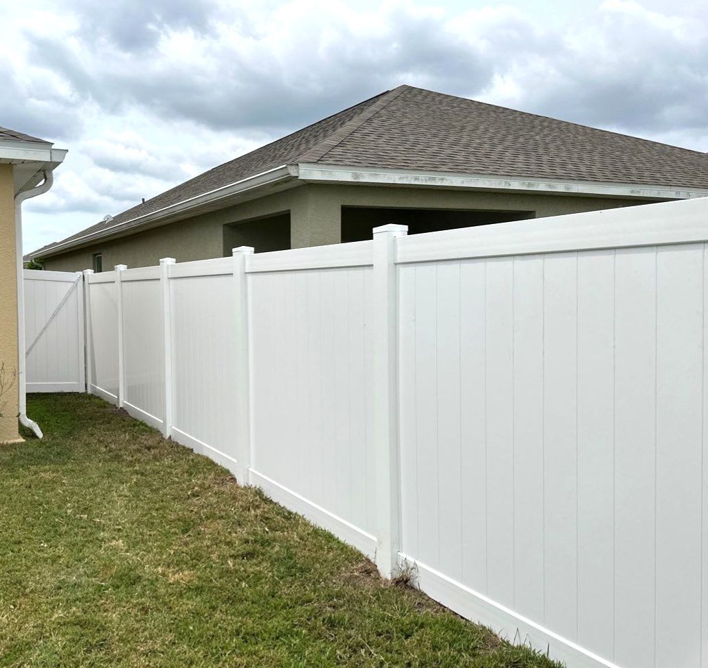 Aluminum Fence Installation using Vinyl Privacy Fence  by Asap fence and gates, LLC