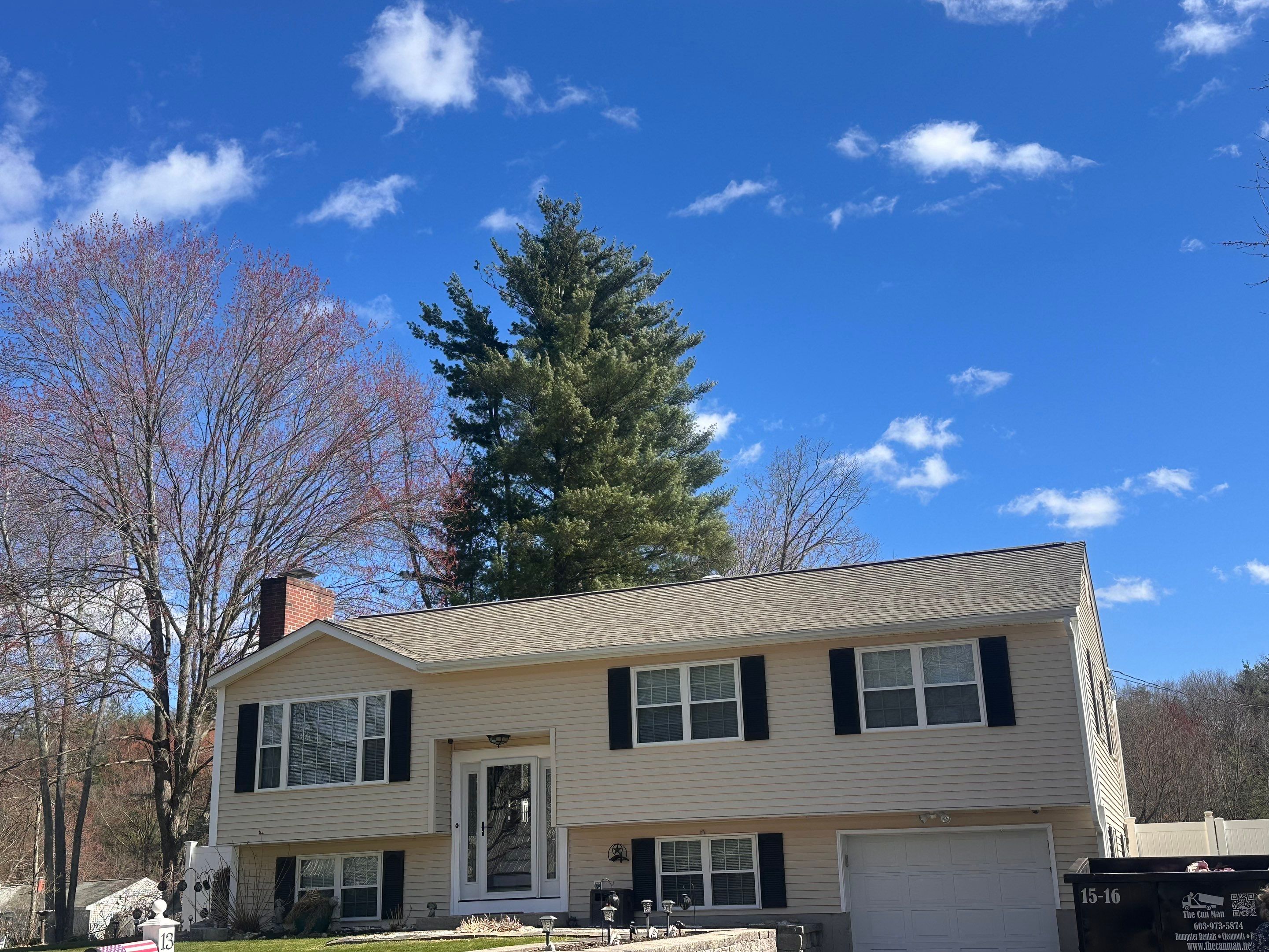 Full Residential Roof Replacement and Chimney Reflashing in Nashua by Tall pine roofing