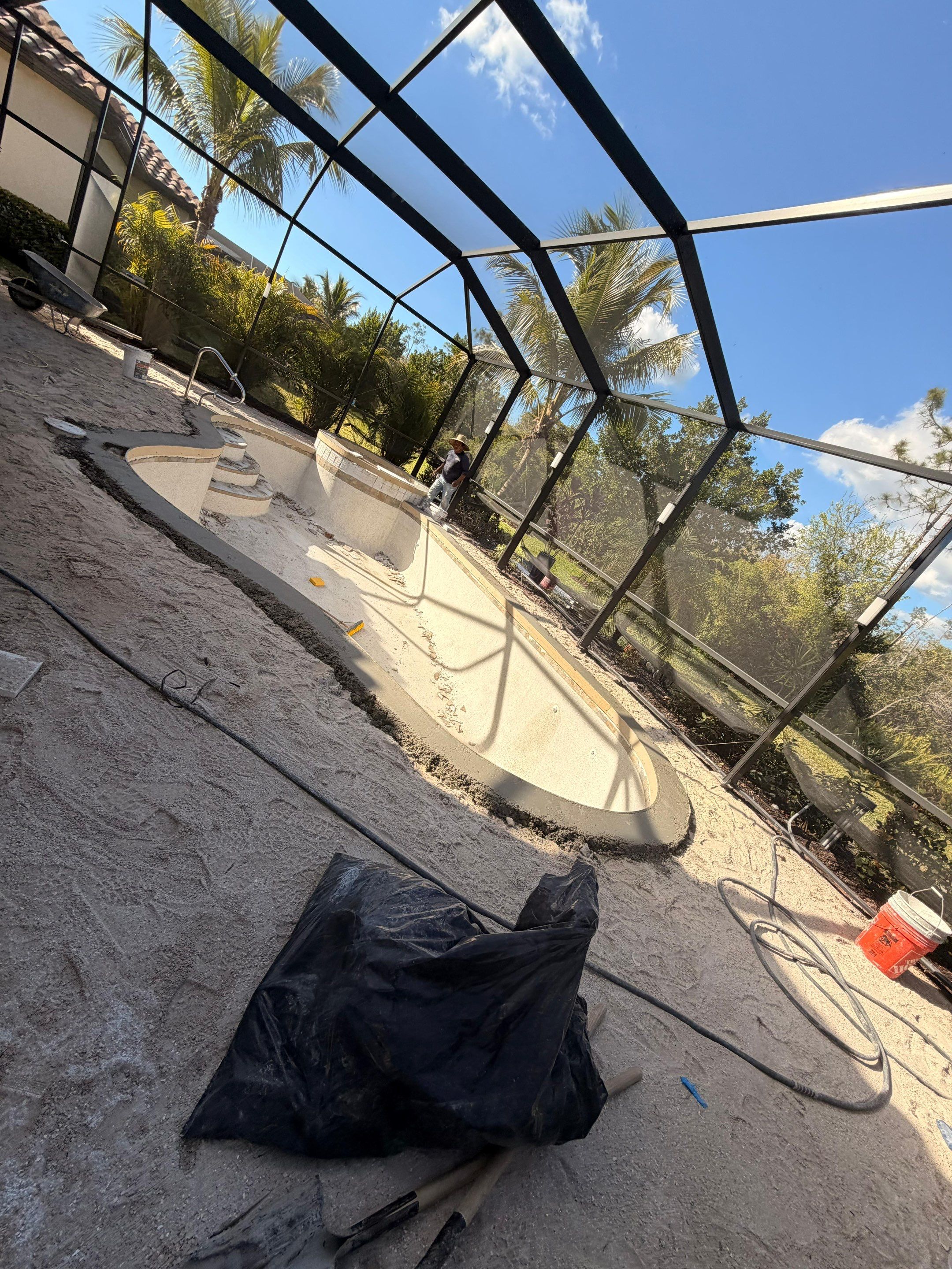 Pool Deck Renovation | Pool Coping & Tile Upgrade | Textured Marble Natural Stone - Bonita National Golf & Country Club by Old Town Pavers Llc