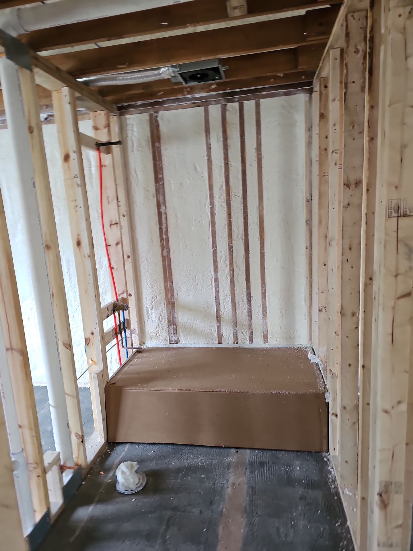 Basement Exterior Walls using Closed Cell Spray Foam by NYS Foam & Energy