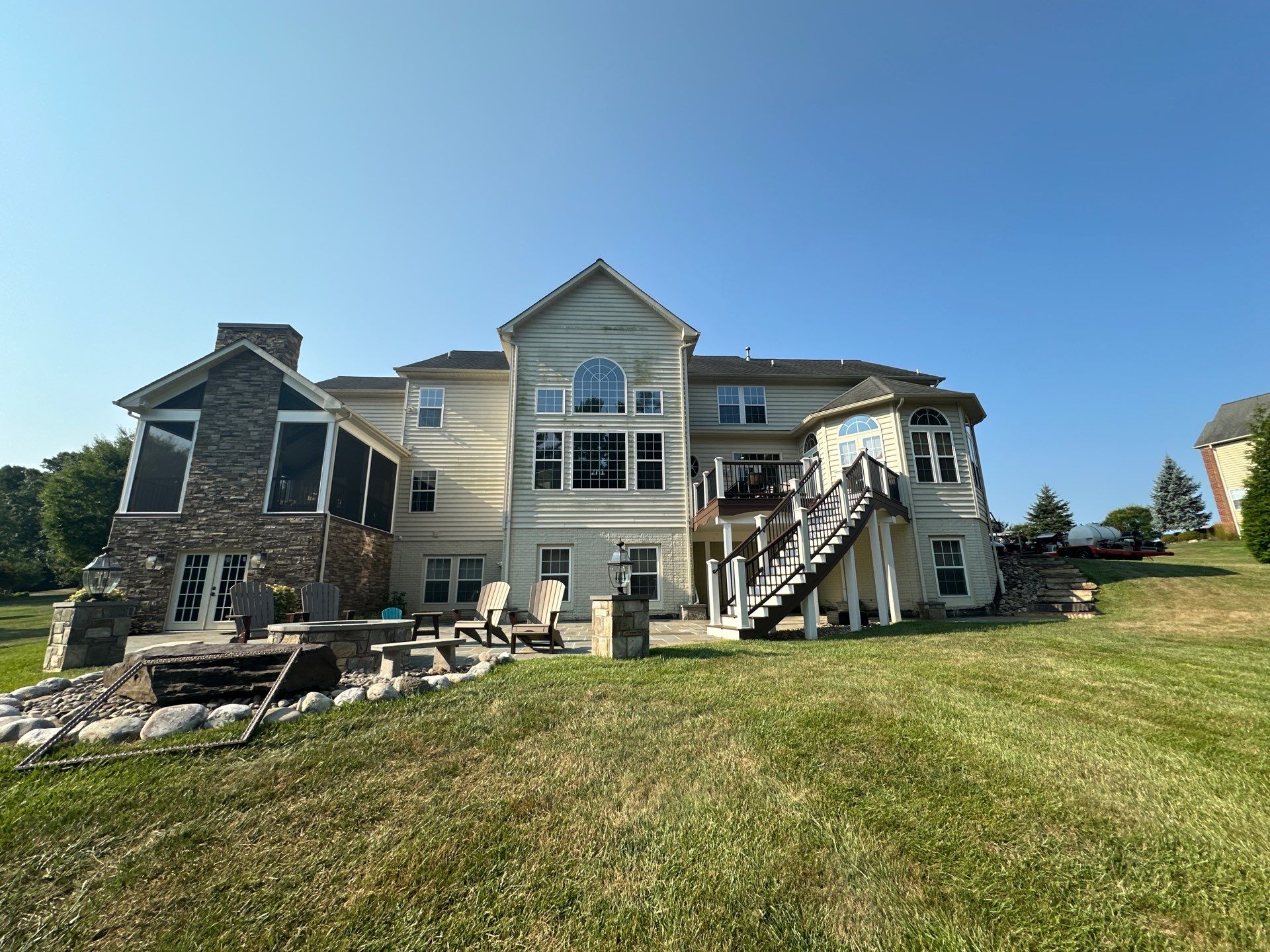 Professional House Washing and Natural Stone Patio Cleaning in Owings Mills by Baltimore Pressure Washers Inc.