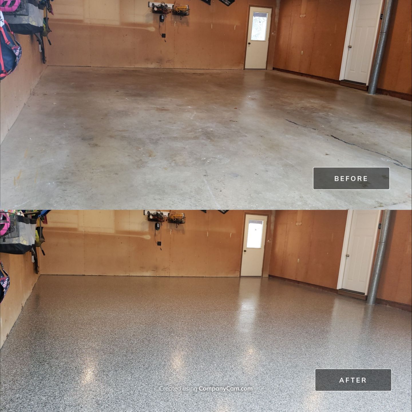 Pella Garage Floor Coating in Smoke by Revival Concrete Coatings