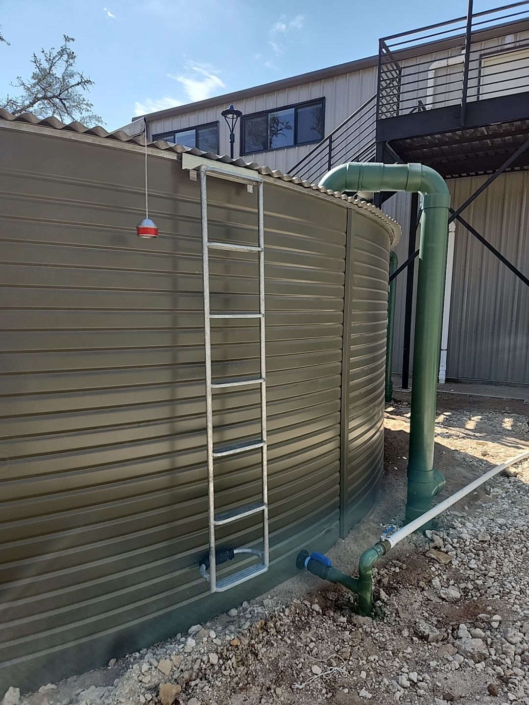 Commercial structure utilizing rainwater harvesting for all its water needs! by Hill Country Rain Water