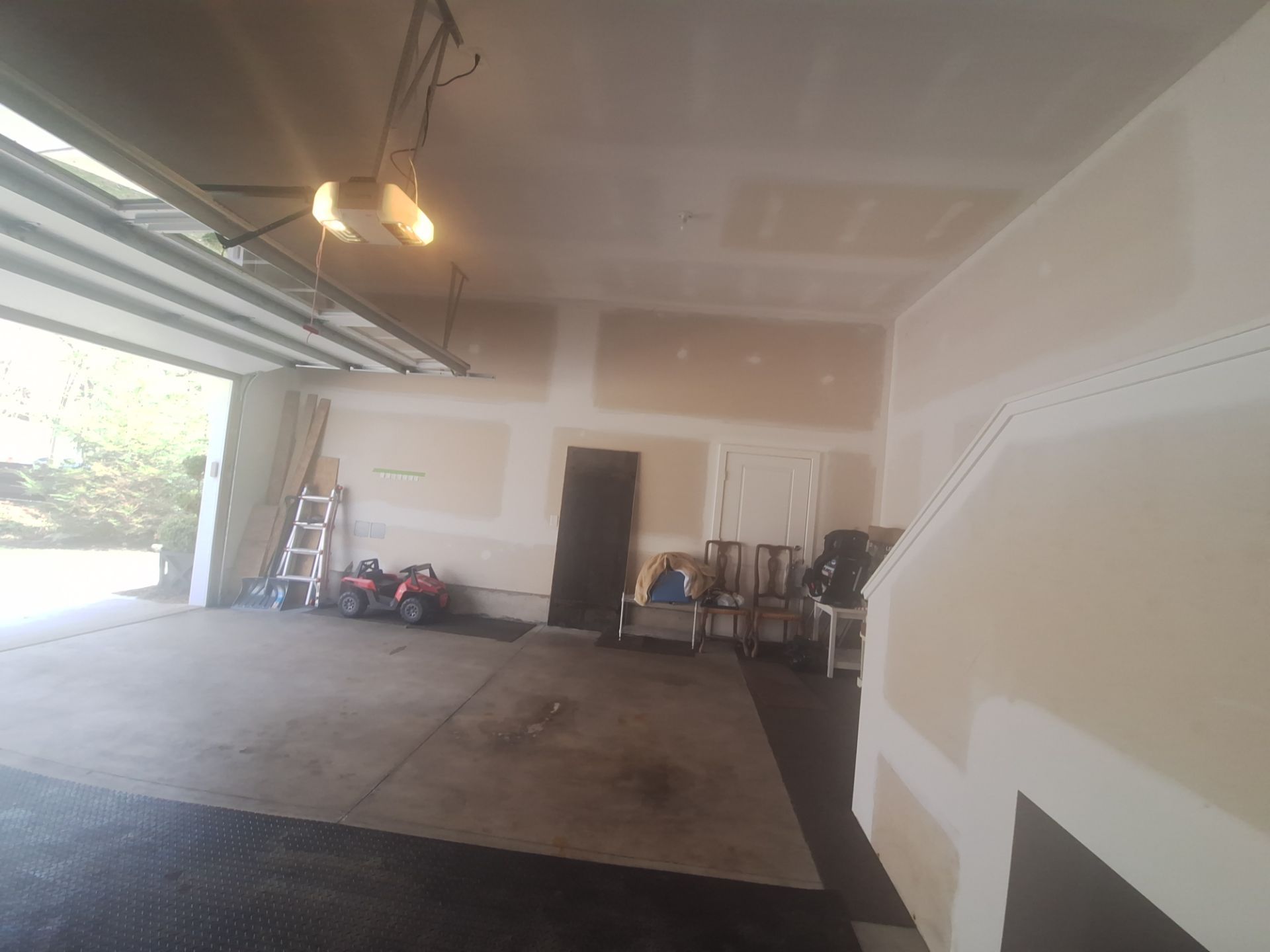 Garage Transformation in West Michigan | Full Interior Repaint & Epoxy Flake Floor in Tidal Wave Blend by Gordon Painting