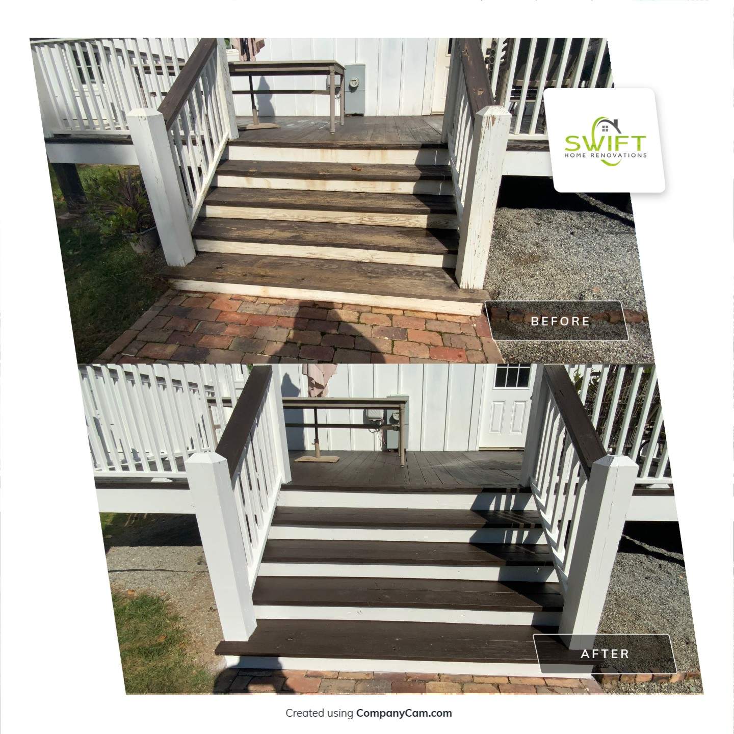 Exterior Trim Painting and Dark Deck Staining in Acworth by Swift Home Renovations