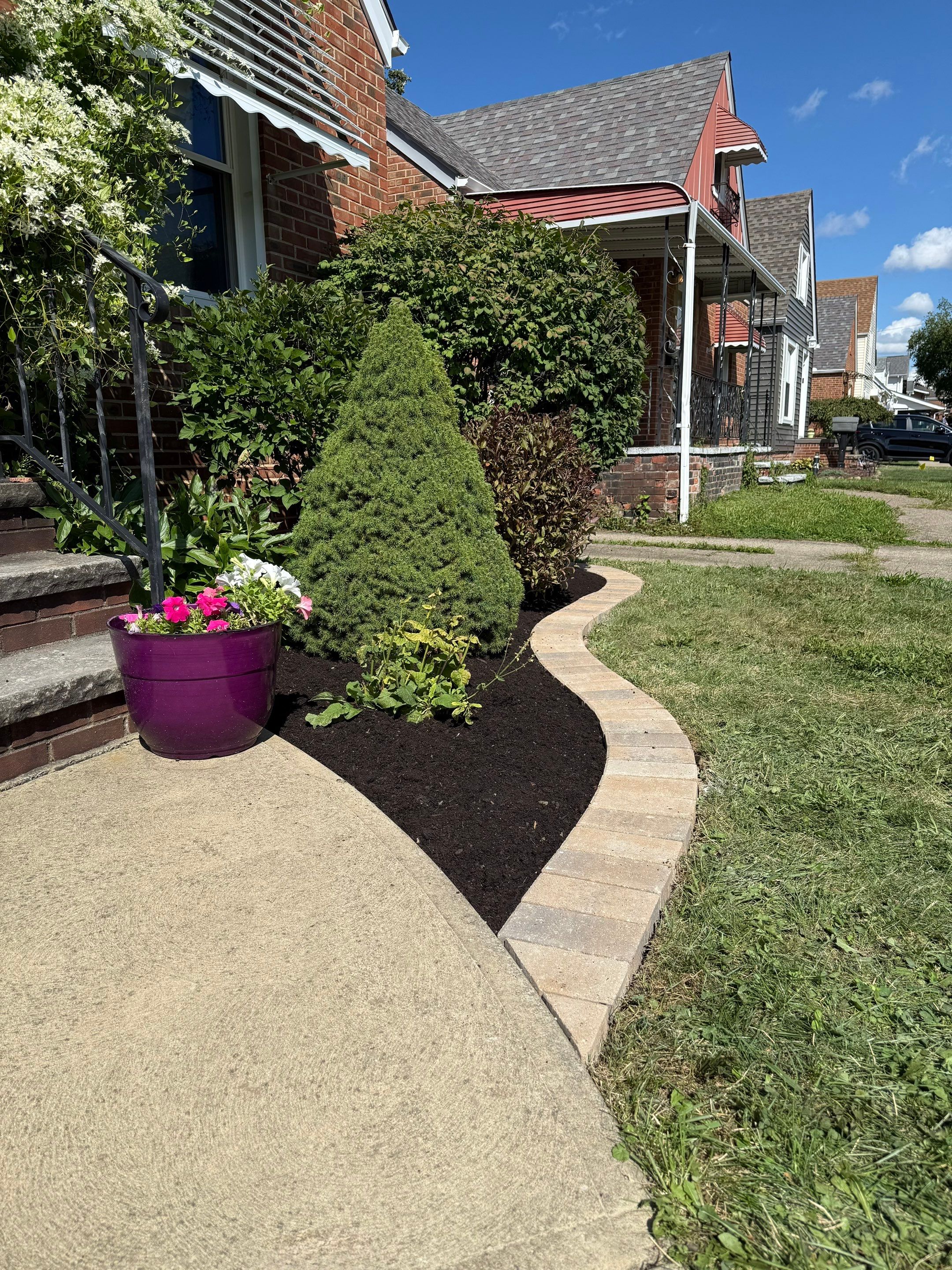 Hardscape Border Install by Elm Rose Gardens
