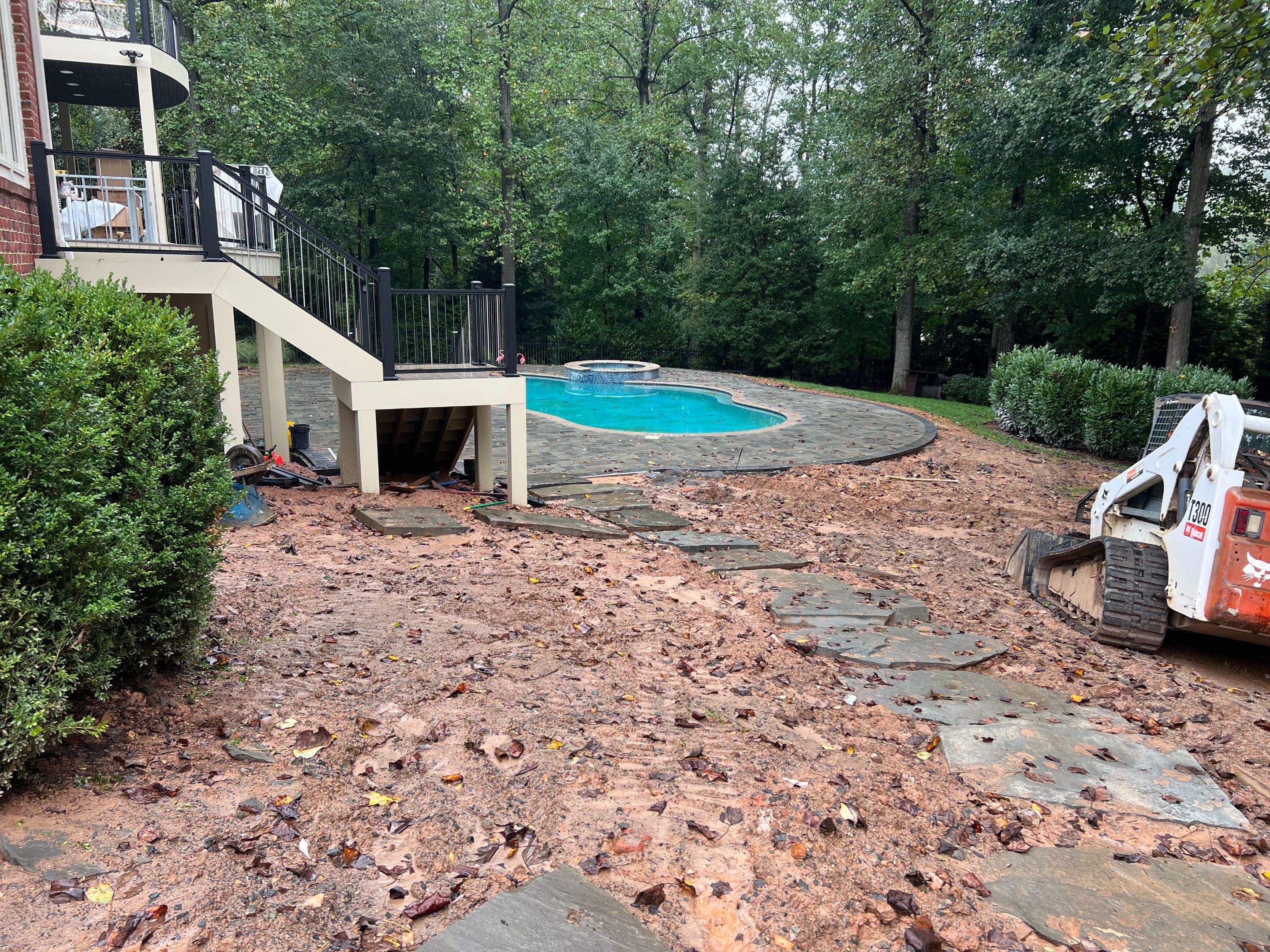 Custom Multi-Level Deck, Outdoor Kitchen & Pool Patio in McLean, VA by Sunburst Construction Inc