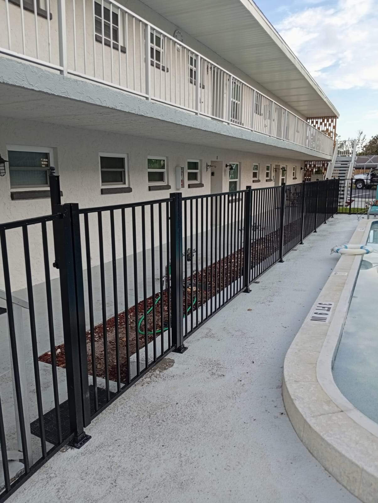 Black Aluminum Pool Fence Replacement in Englewood by True Fence LLC