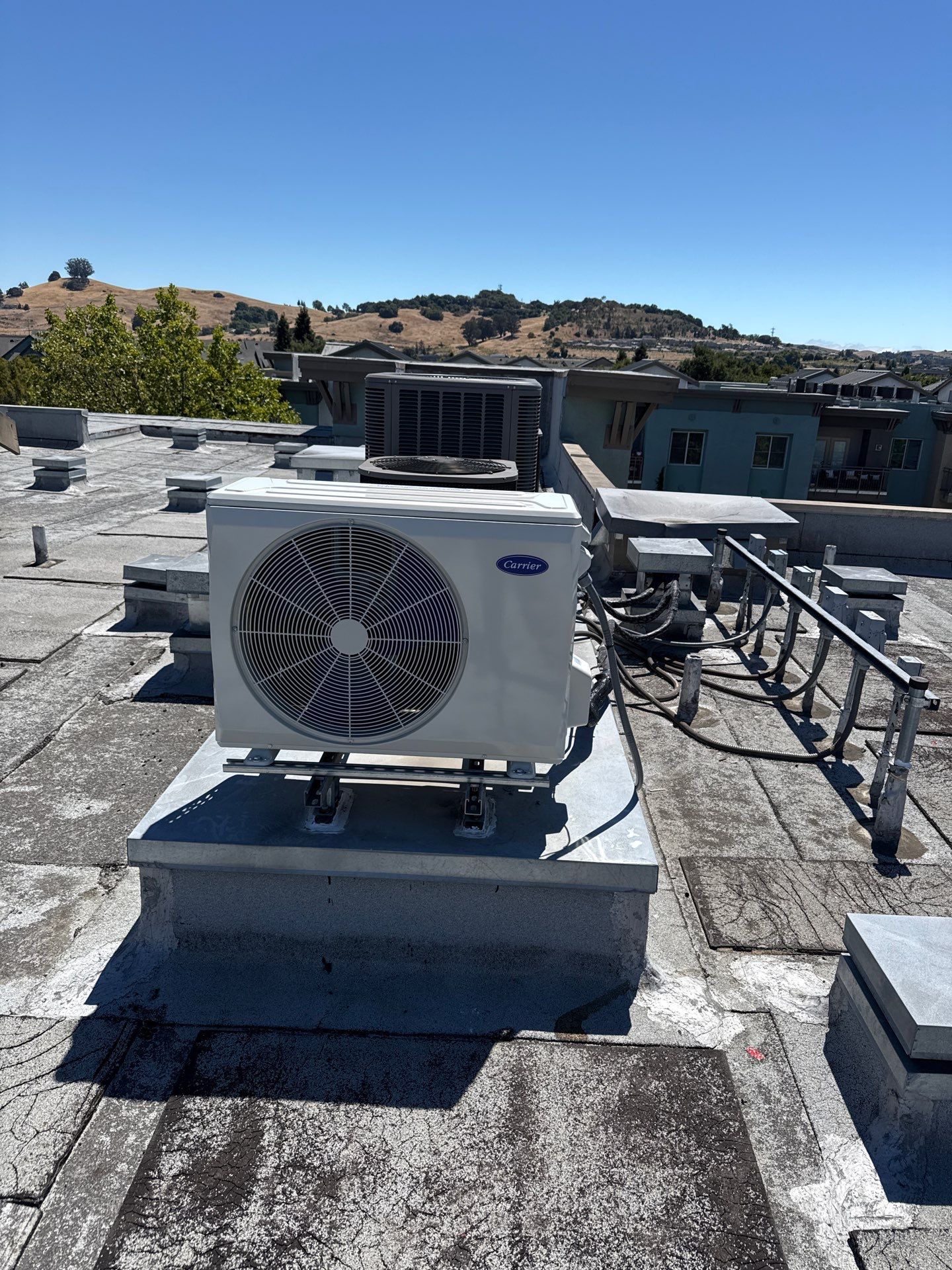 AC Replacment On Roof In Petaluma by Green Core Heating & Air
