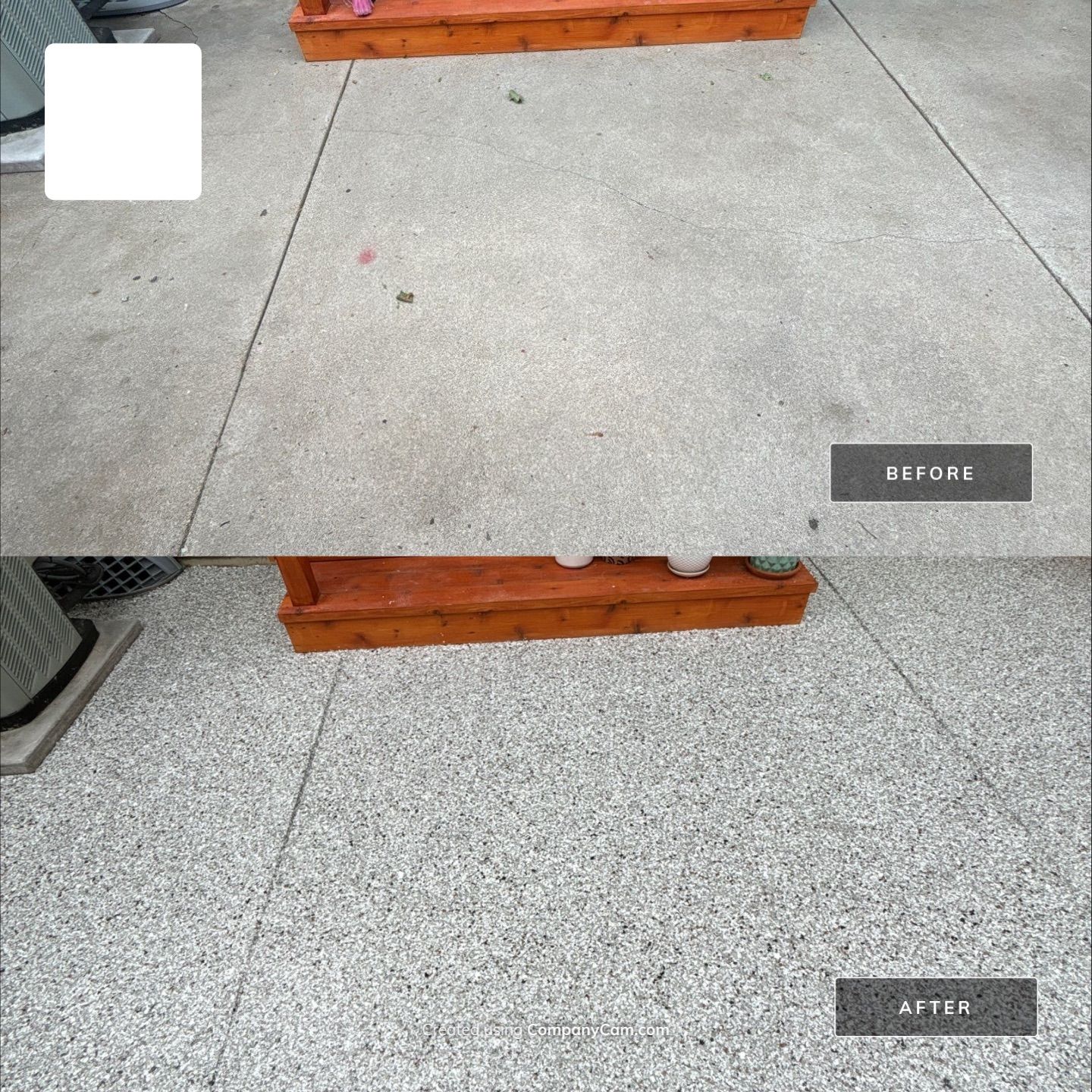 NEW Urban Stone Flake on this Gorgeous Back Patio! by Revival Concrete Coatings