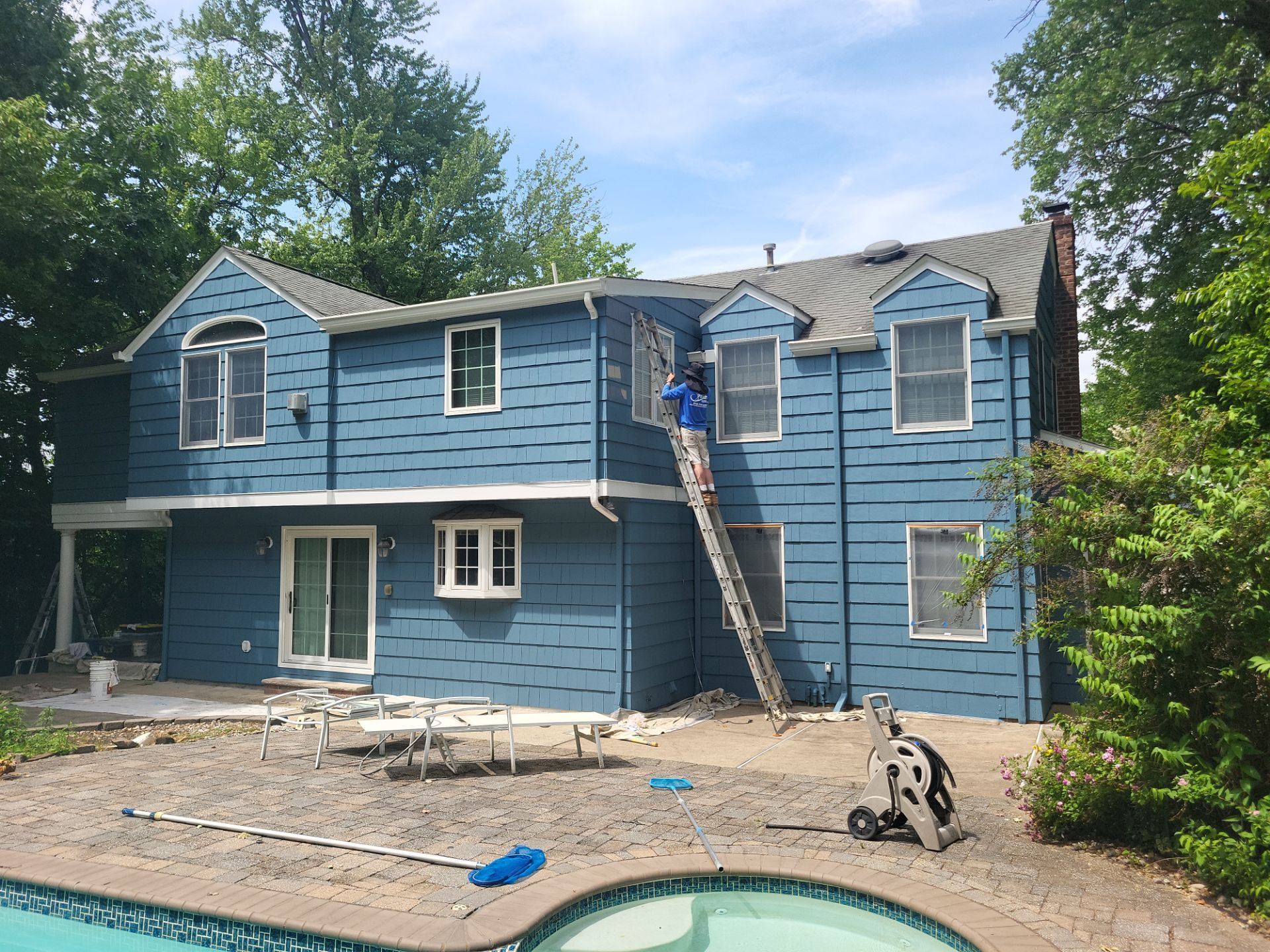 Exterior Painting and Cedar Shingle Siding Repair in Cedar Grove by Spectrum Painting, LLC