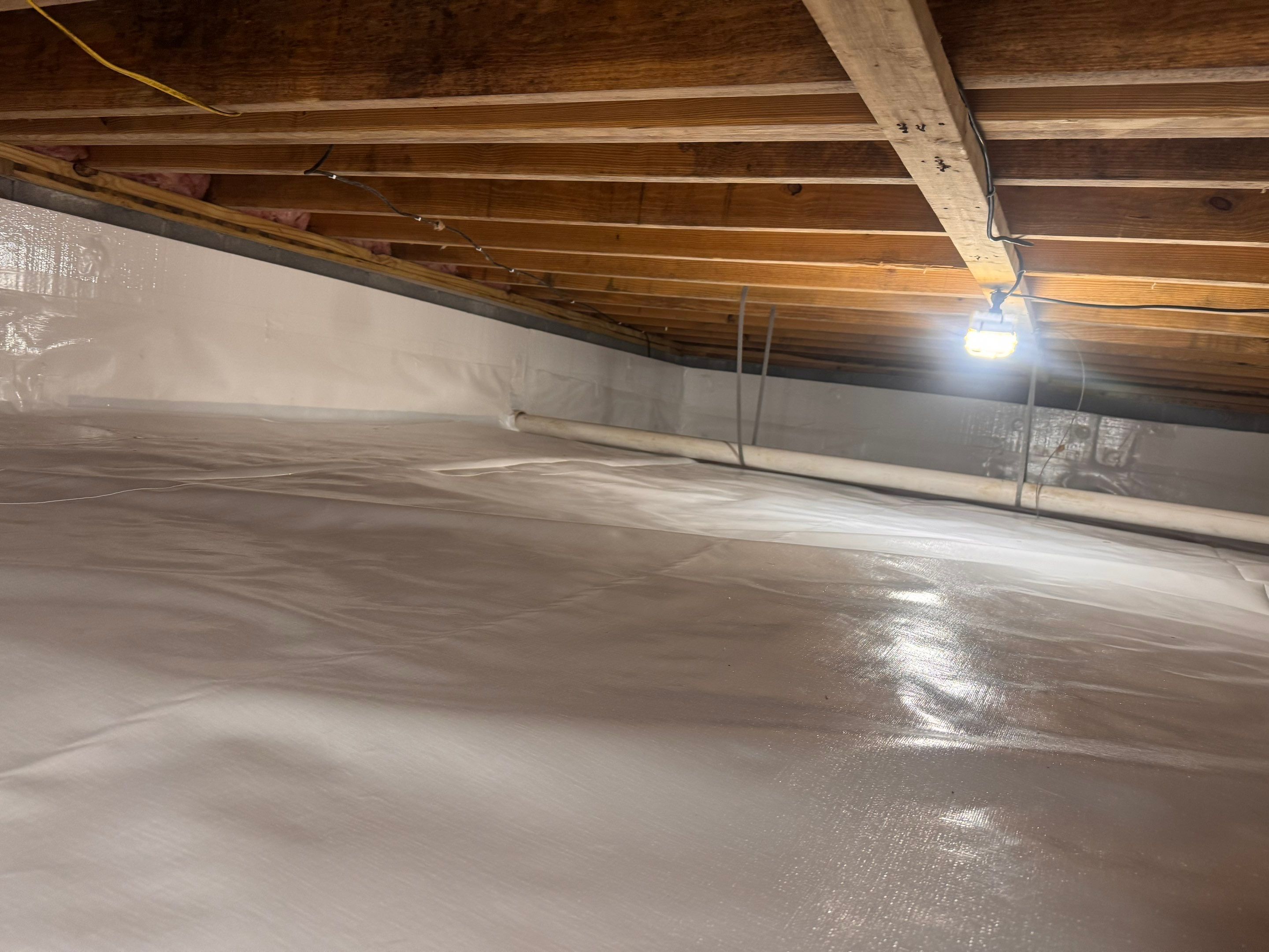 Premium Encapsulation with 20Mil, Borafoam insulation and Light System. by Impact Crawlspace