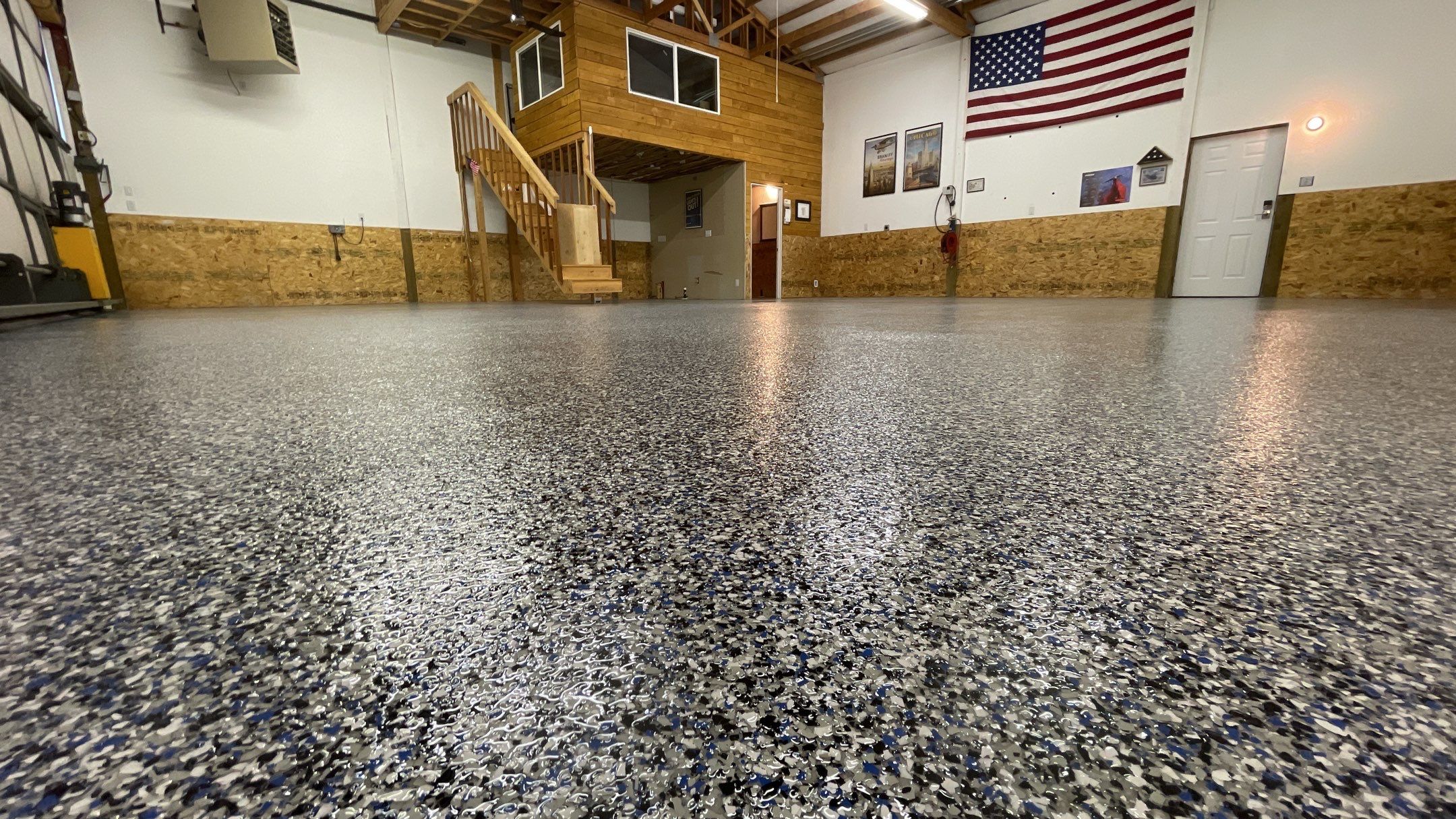 Airplane Hanger using Domino with Blue by Croc Coatings, LLC