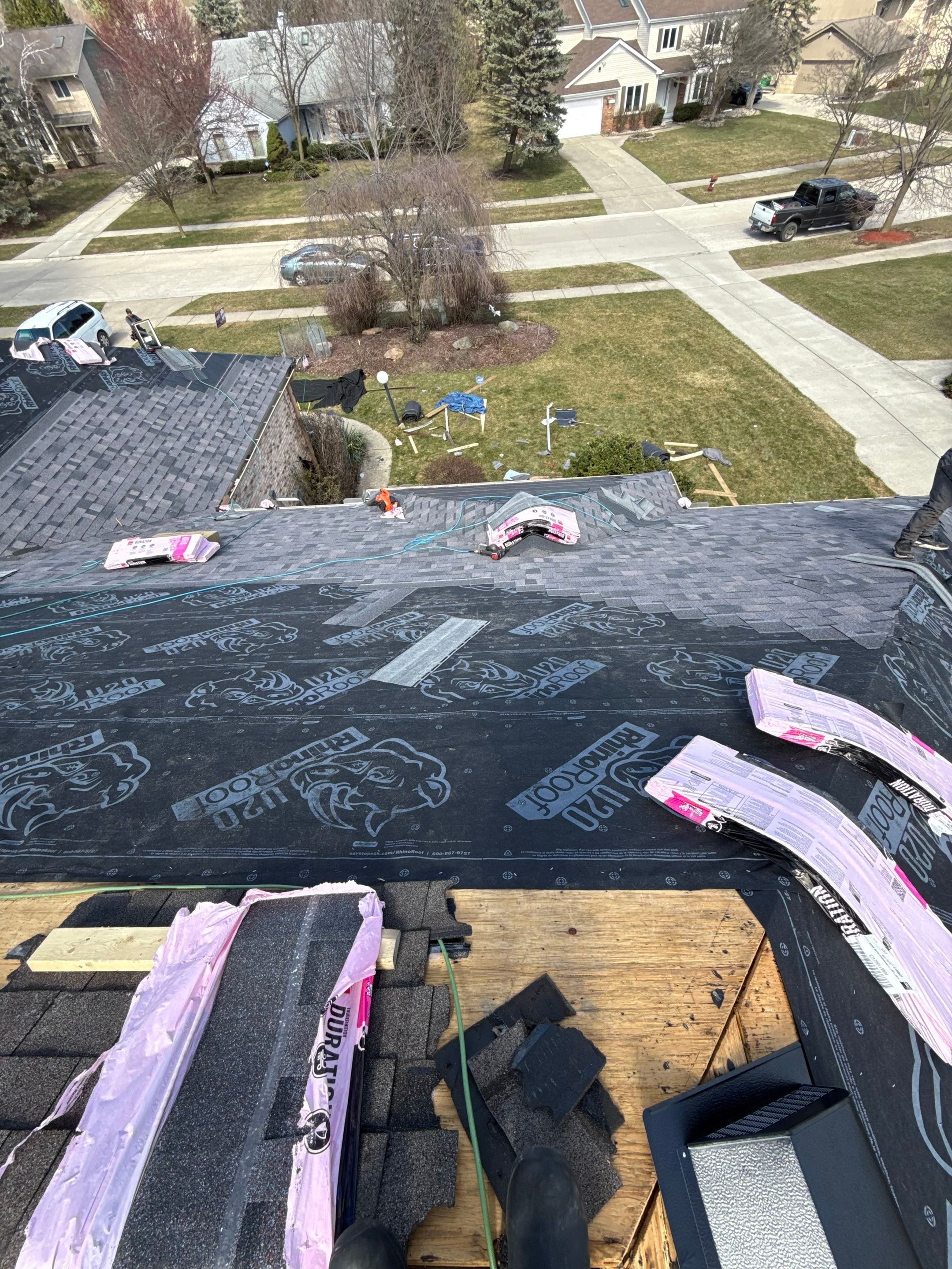 Roof Replacement using Owens Corning Midnight Plum by 180 Contractors