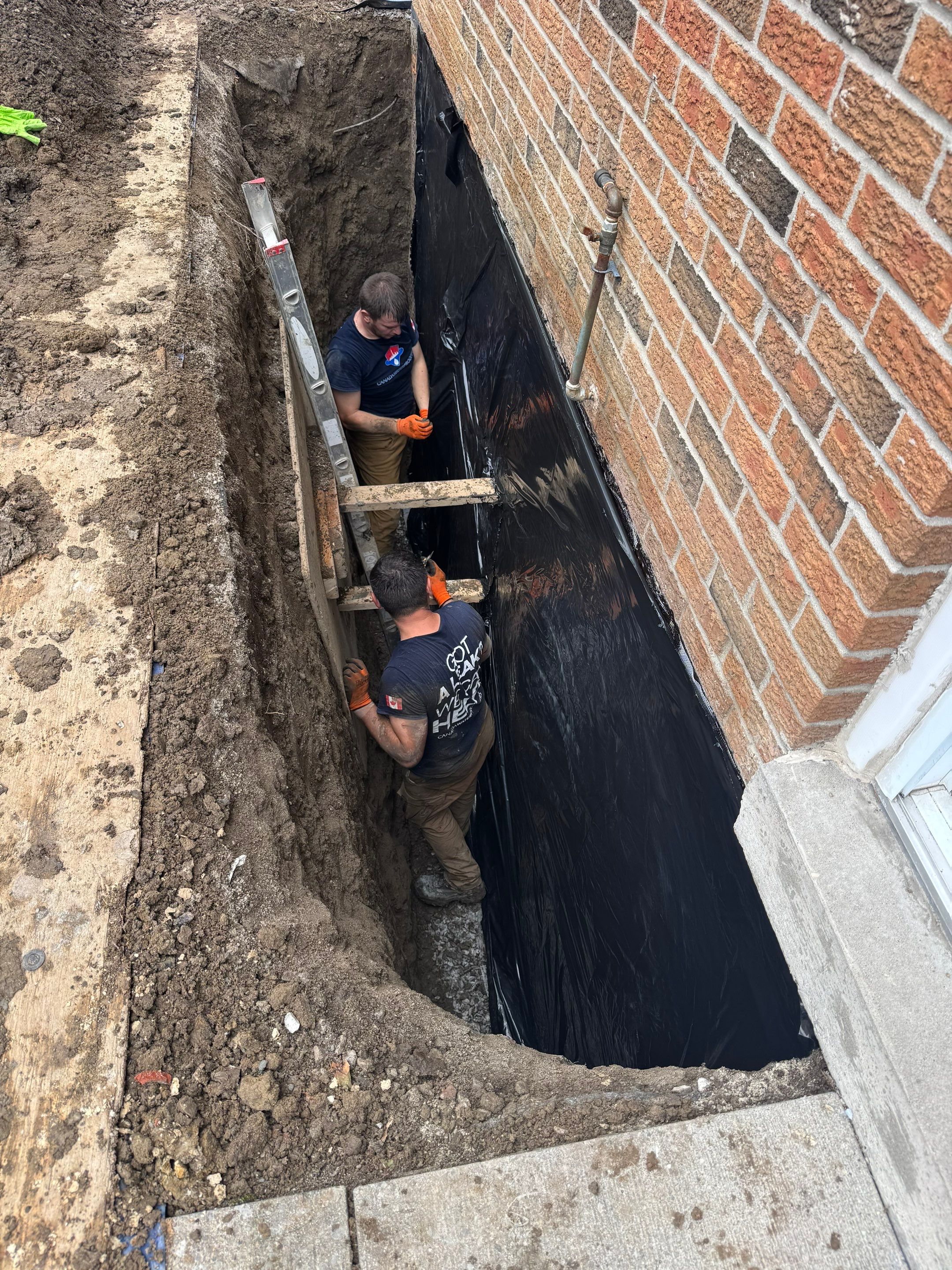 Residential Exterior Foundation Waterproofing and Membrane Installation in Toronto by Canada Waterproofers Inc