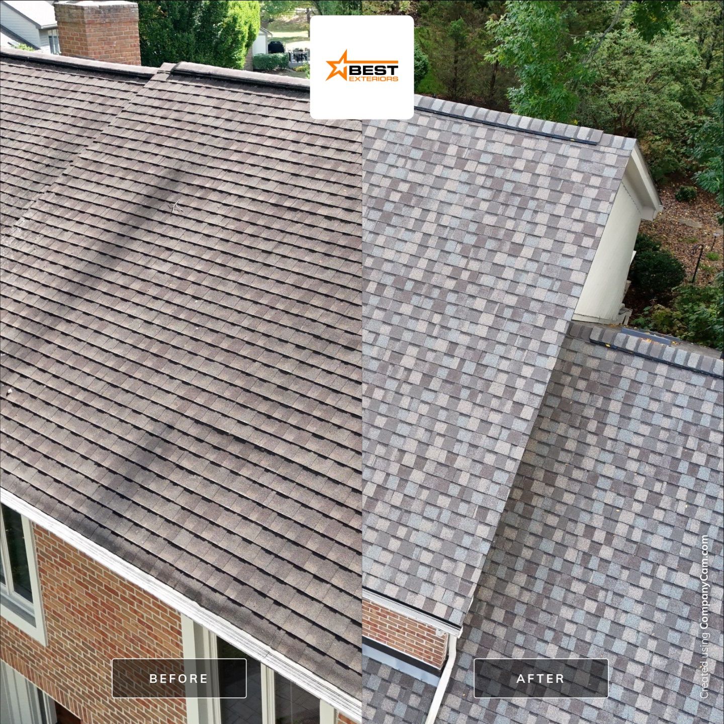 Residential Roofing installation using Certainteed Landmark Pro Shingles and Gutter Guard Installation by Best Roofing & Siding Company