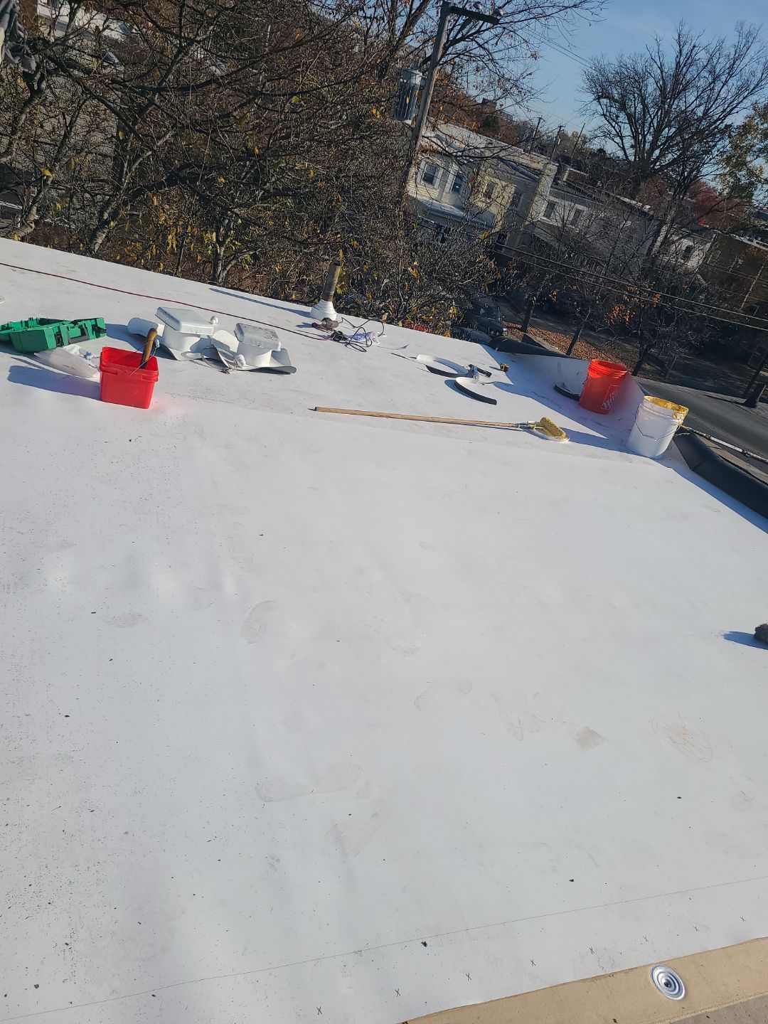 Alexandria: Residential Flat Roof Replacement with Mule Hide TPO Membrane by RM Banning, Inc.