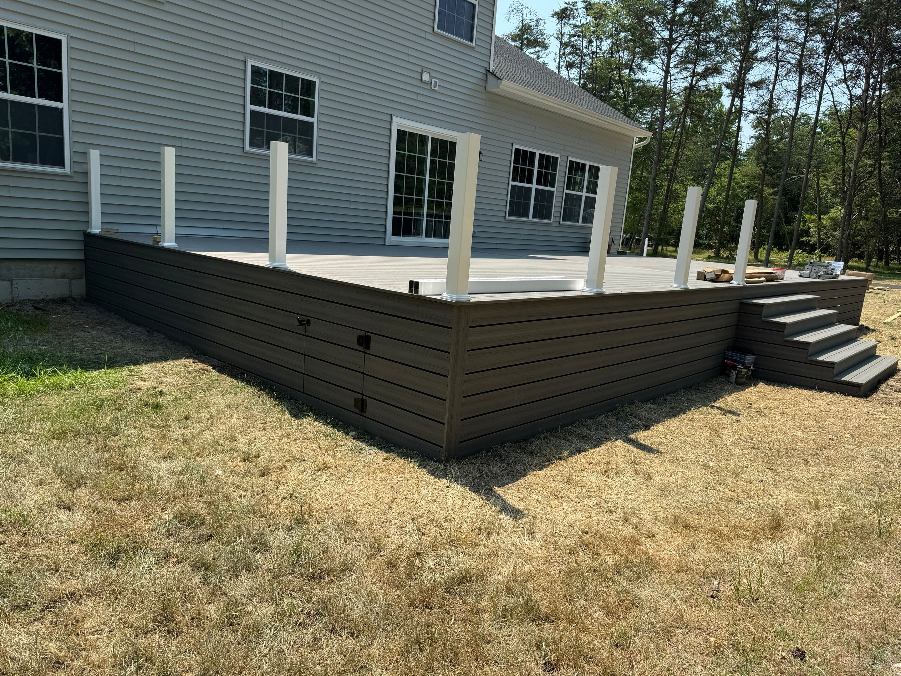 New Deck with Manual Louvered Pergola by deck guardian