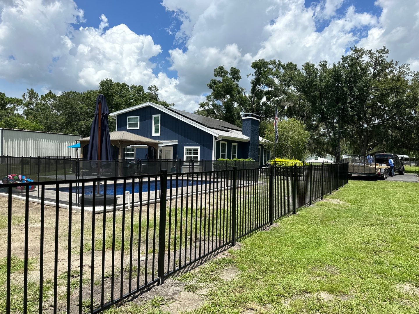 Aluminum Fence Installation using 3 Rail Aluminum Fence by Asap fence and gates, LLC