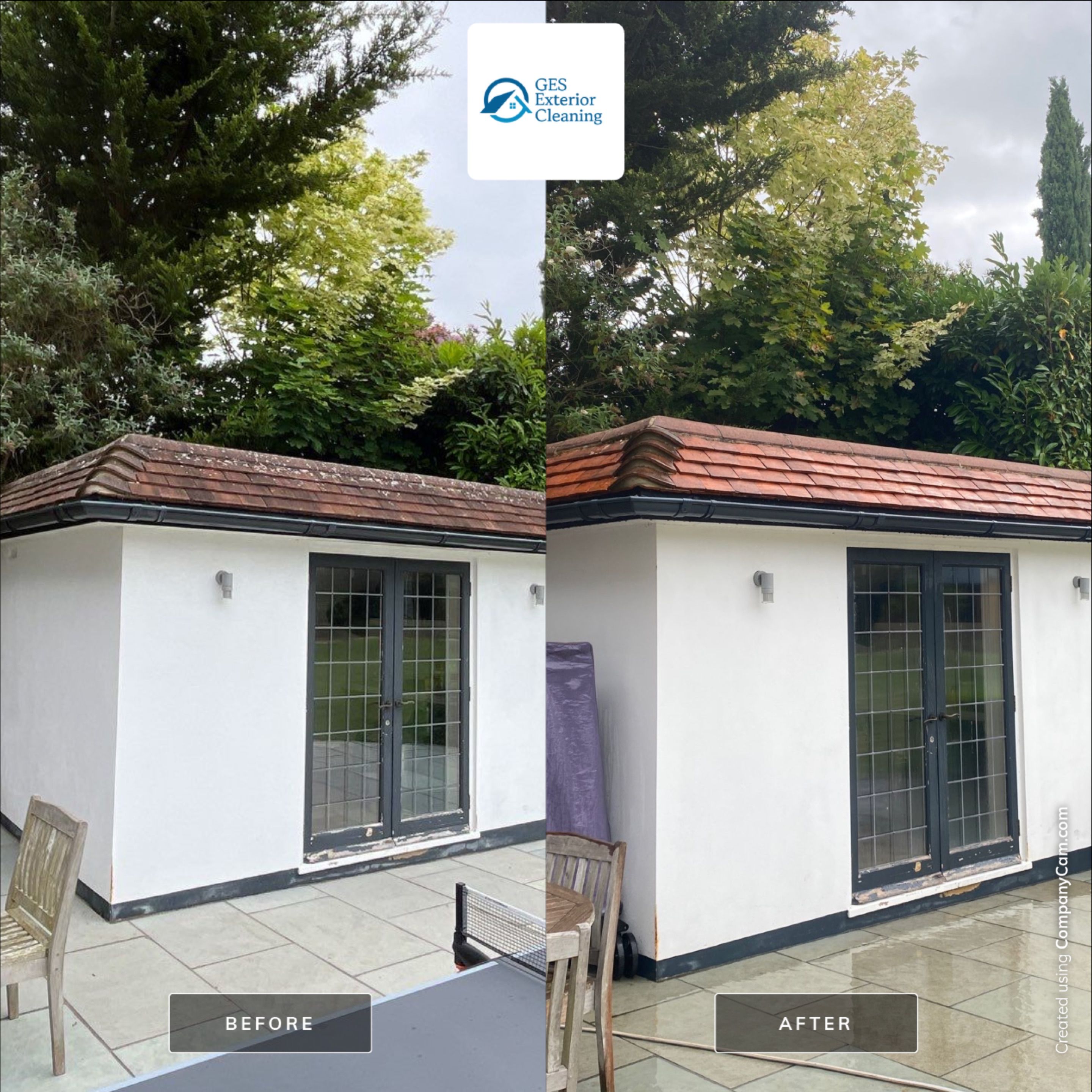 Roof And Render Clean using Honda 15lpm Low Pressure Washing Machine by Ges Exterior Cleaning ltd
