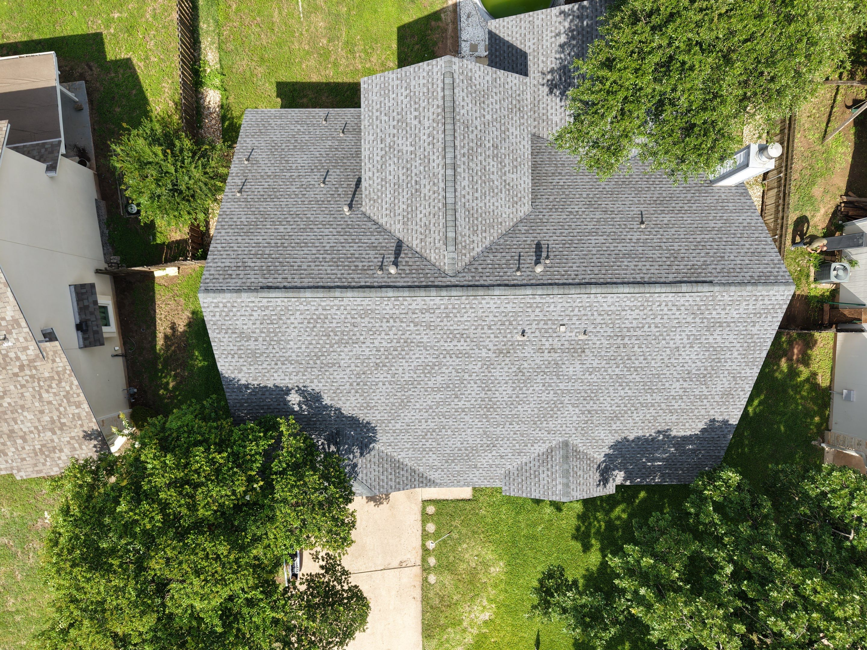 Real Estate Listing: Roof Replacement using GAF - HDZ - Pewter Gray by Action Exteriors Austin
