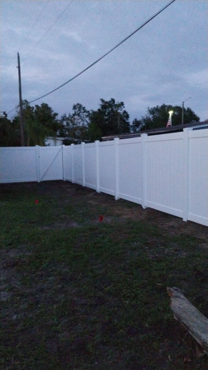 White Vinyl Privacy Fence Installation In North Port, FL by Asap fence and gates, LLC