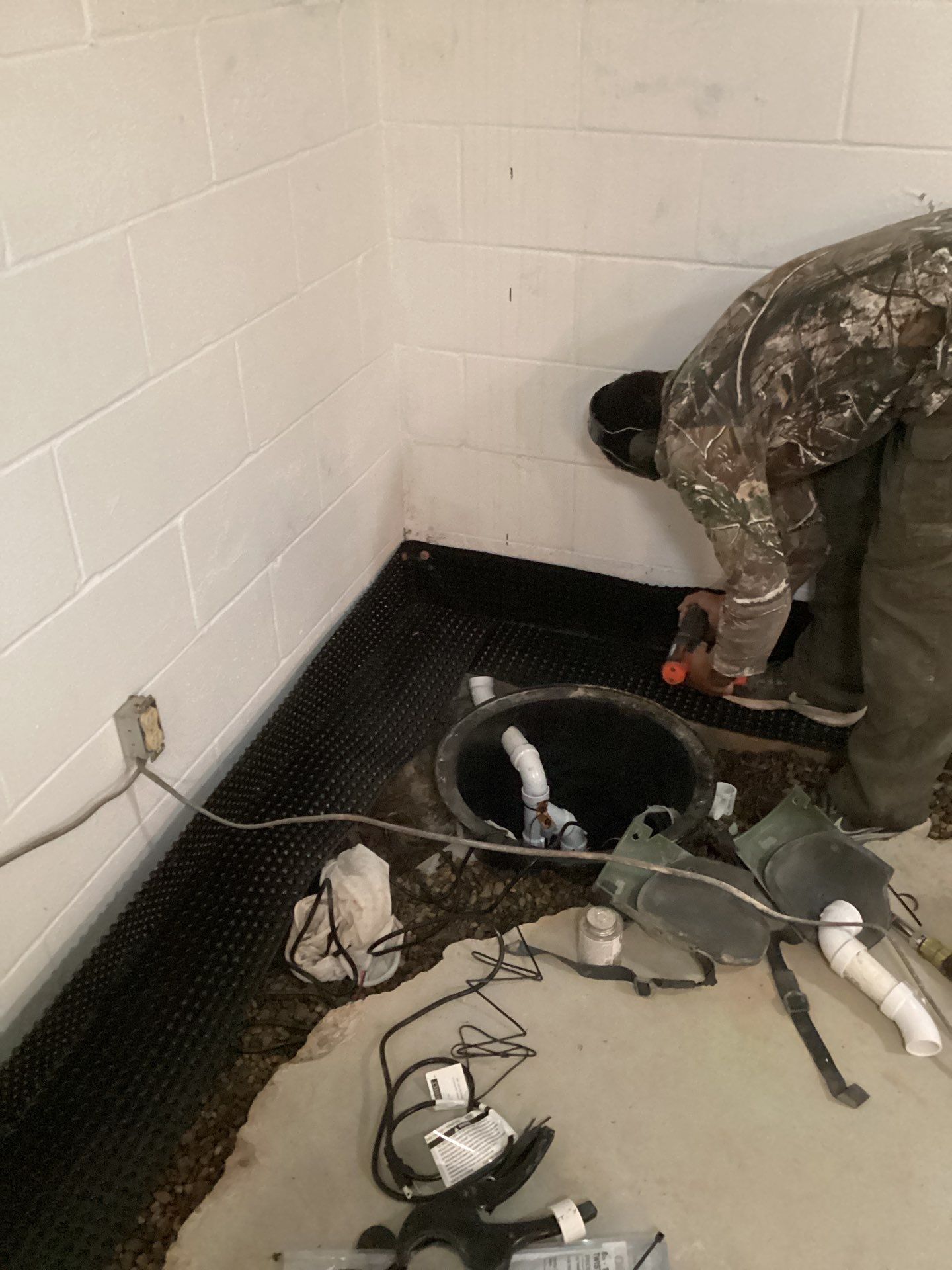 Drain tile in Woodbury by Waterproofing Northeast