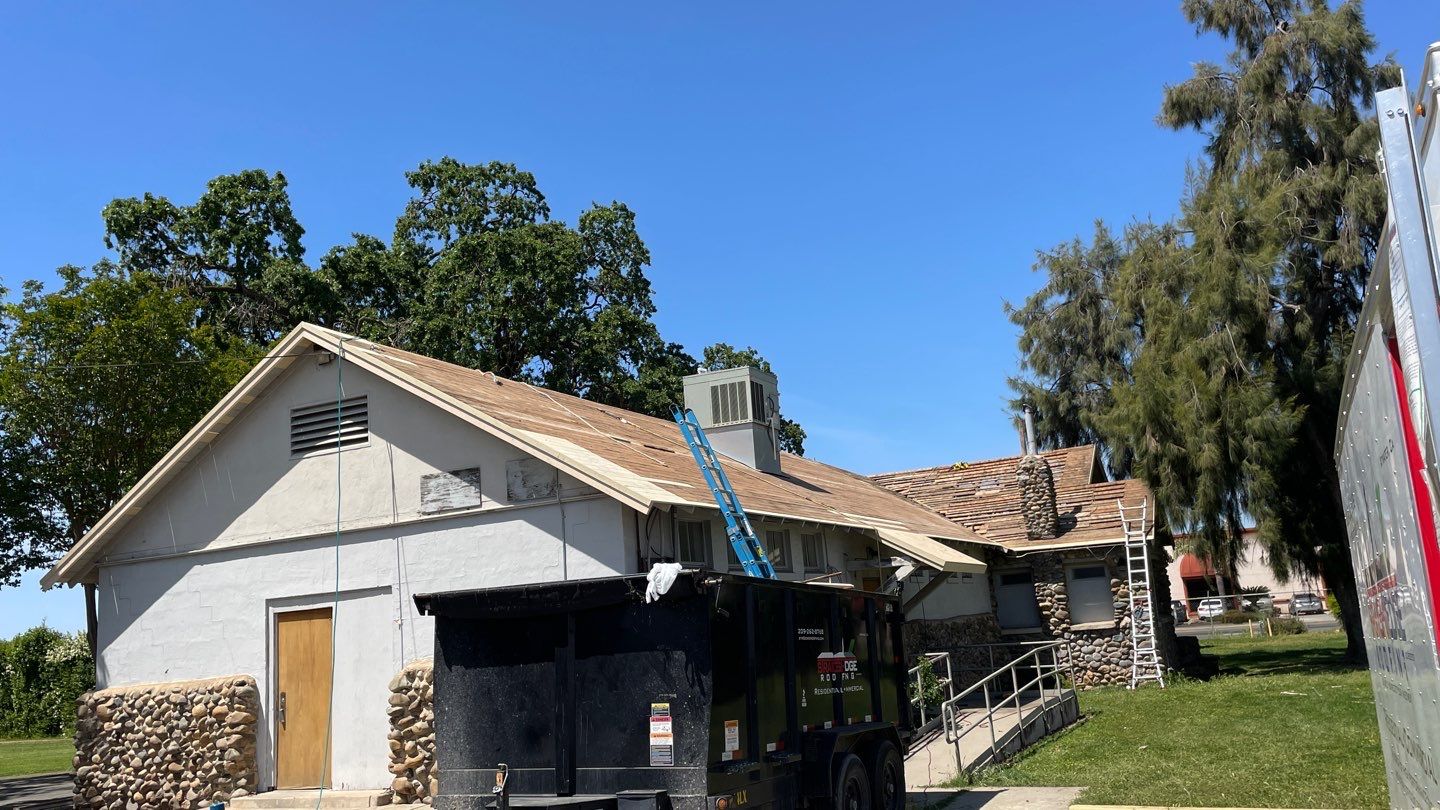 Certainteed Landmark Solaris shingle job at Merced Fairgrounds by Straight Edge Roofing Inc