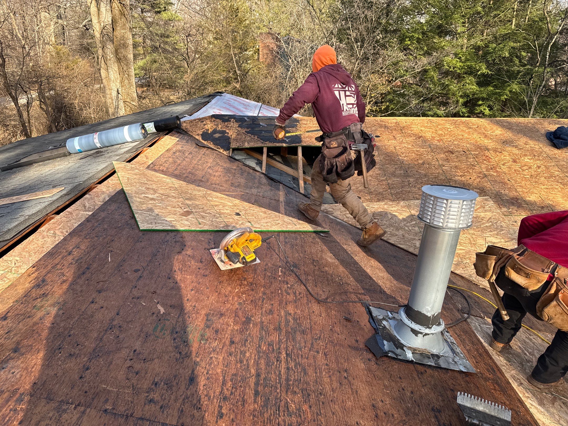Residential Roofing Installation using Malarkey Vista AR Shingles (Black Oak) by Koontz Construction