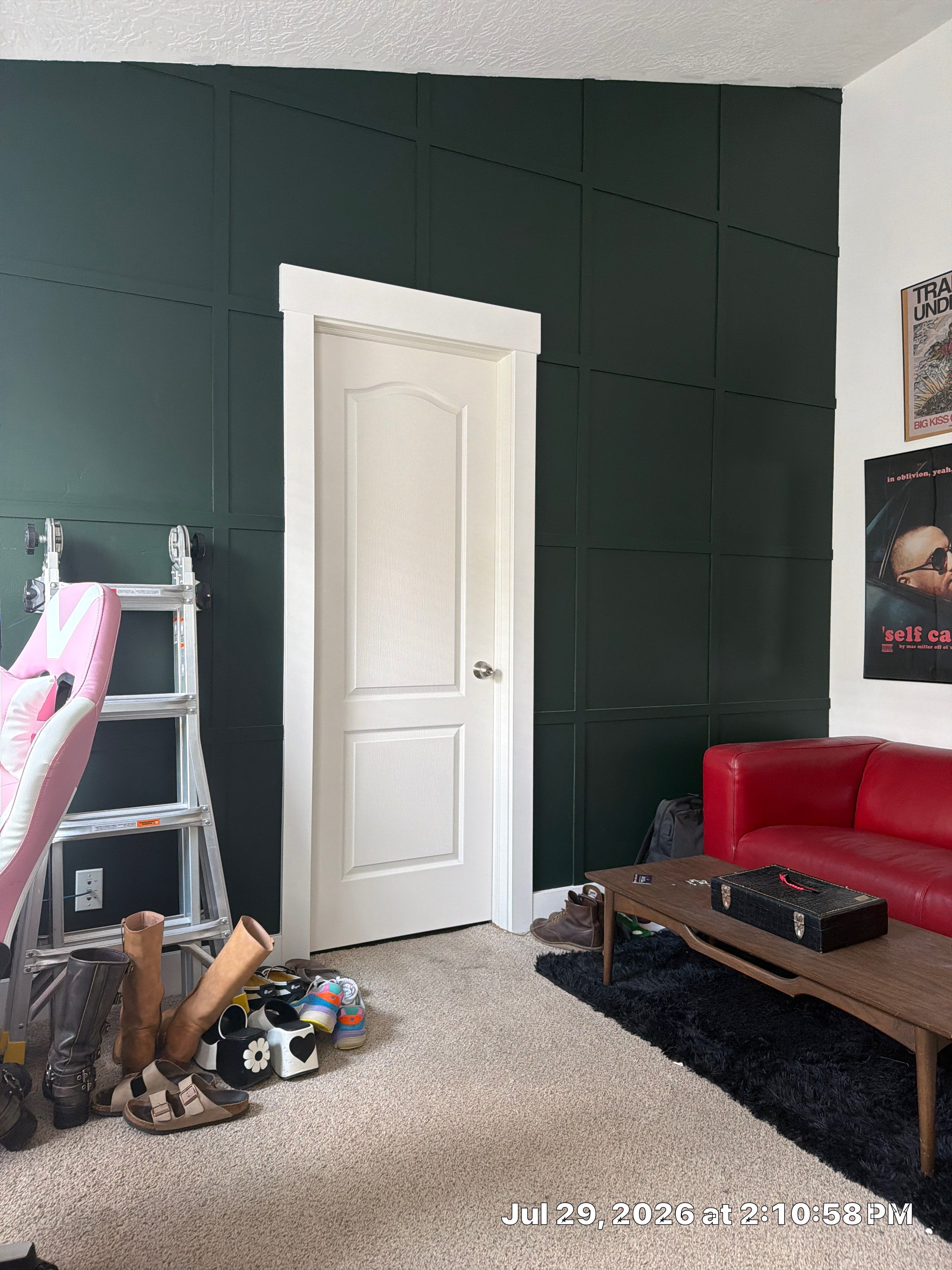 Custom Grid Accent Wall and Door Installation in South Salt Lake by CompanyCam Sales Demo