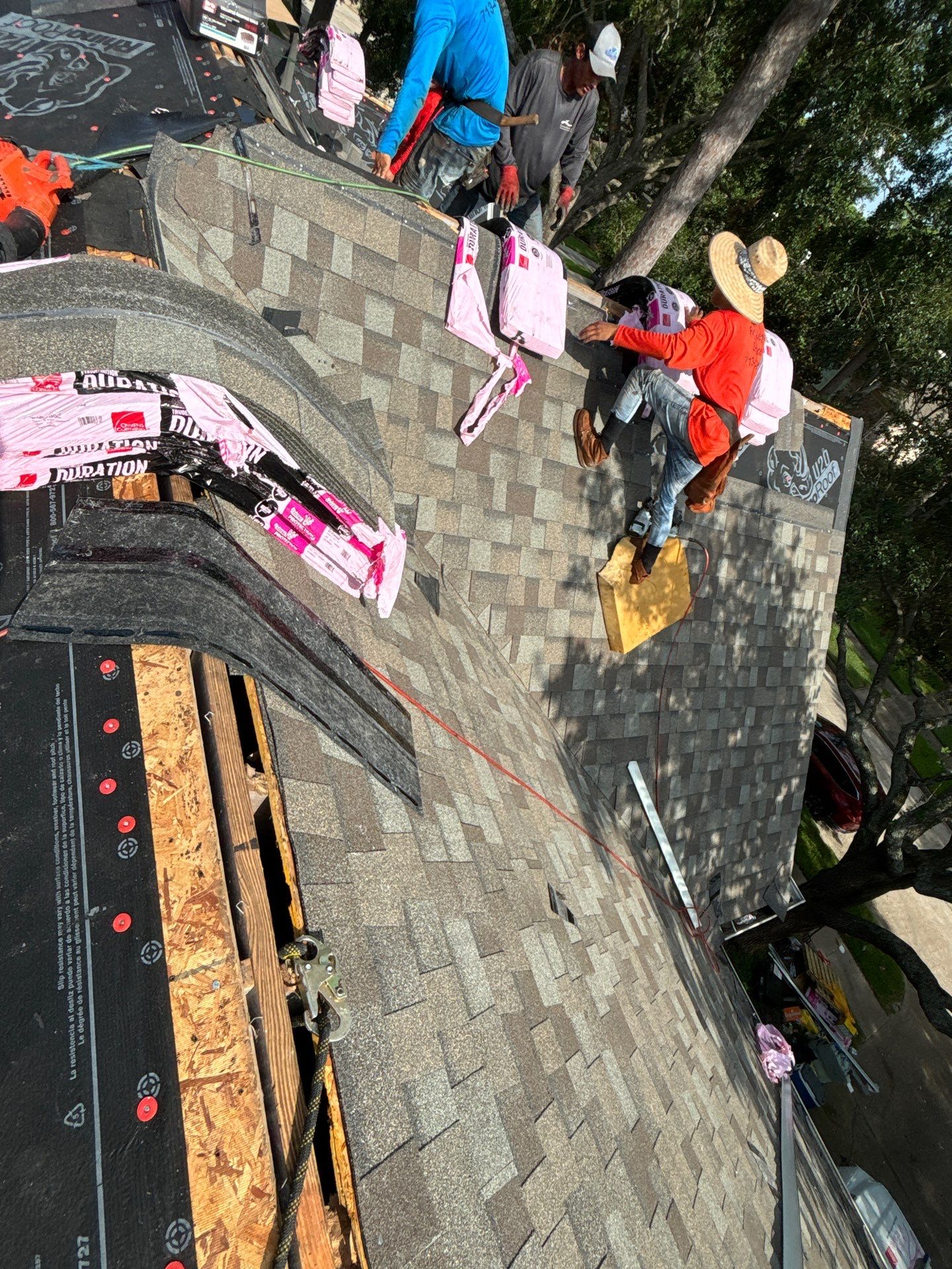 Residential Roofing Installation using Owen's Corning Duration (Lifetime) Shingles by Roof Repair Company