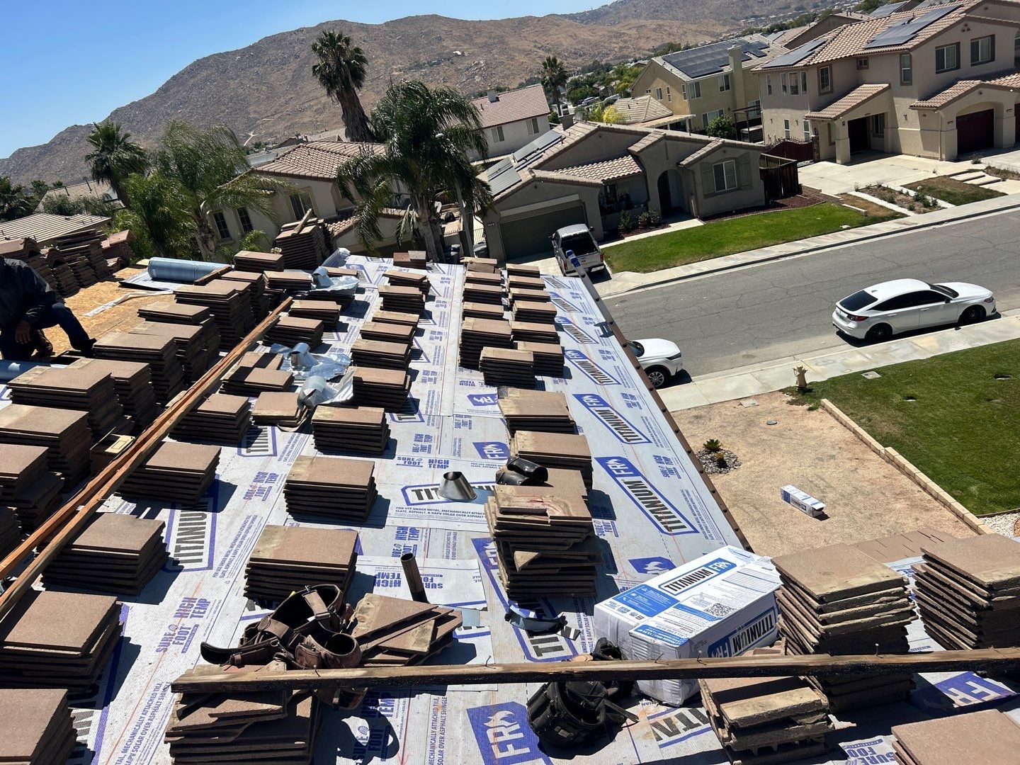 Complete Concrete Tile Roof Replacement and Solar Integration in San Jacinto by Reliable Roofing San Diego Inc.