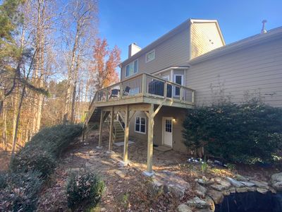 Elevated Wooden Deck and Staircase Construction in Cumming
