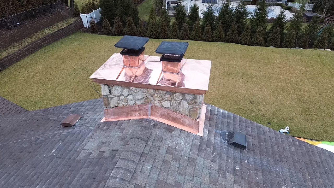 Chimney Repairs using Copper by CMNG LLC
